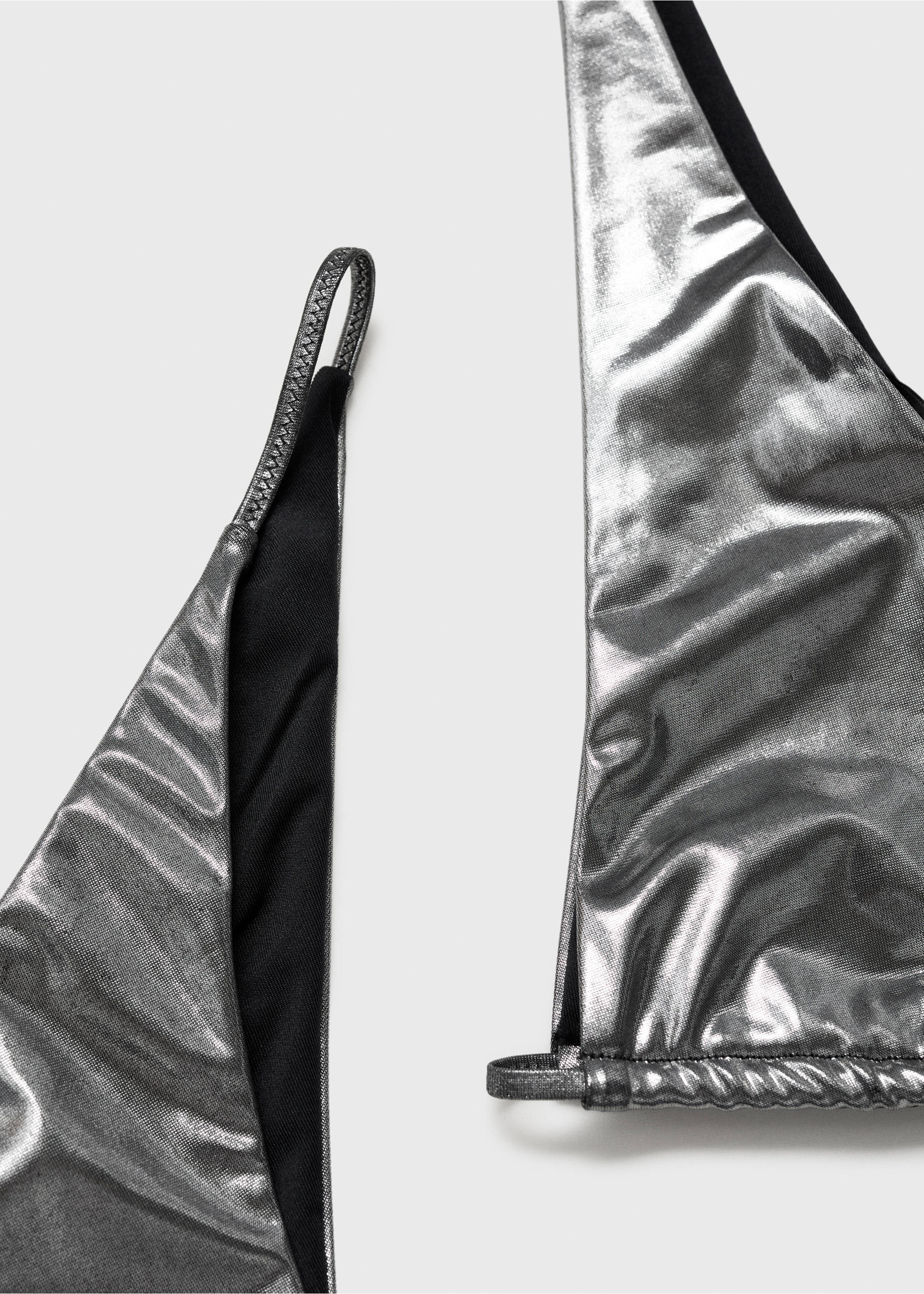 Metallic bikini bottom - Details of the article 0, Silver. Ref: 17061263-00.