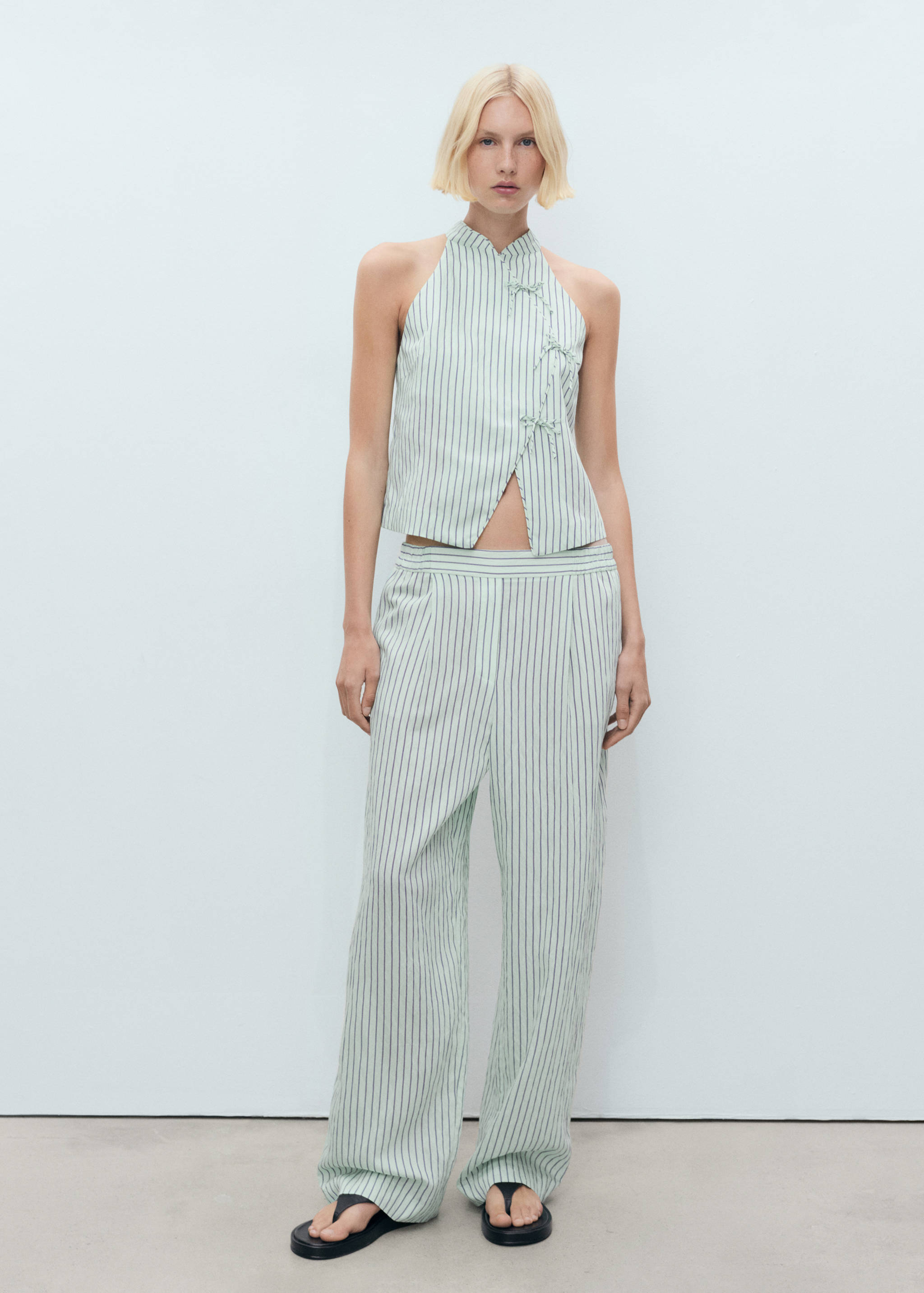 Striped flowy trousers - General plane