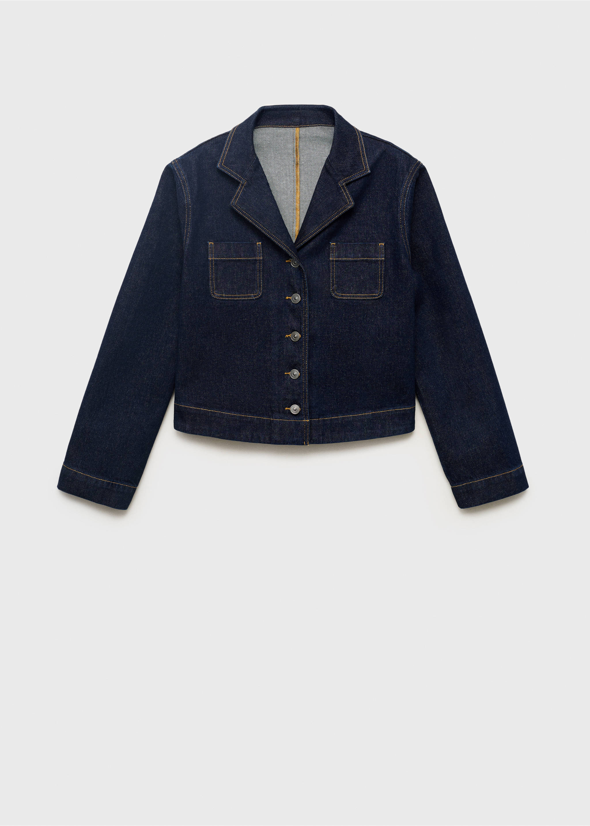 Fitted denim jacket with pockets - Article without model, Open Blue. Ref: 17061266-00.