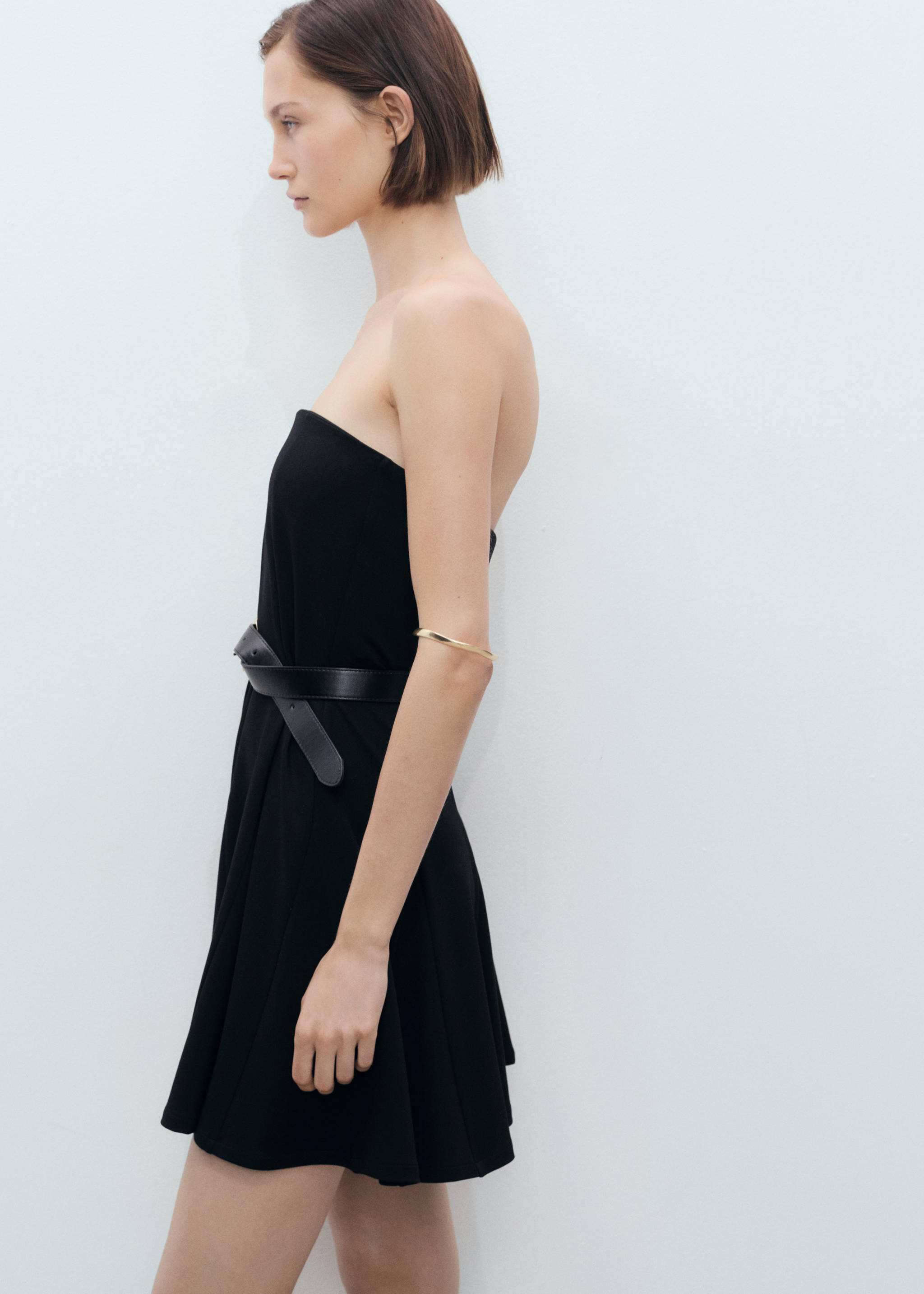 Strapless dress with pleats - Medium plane