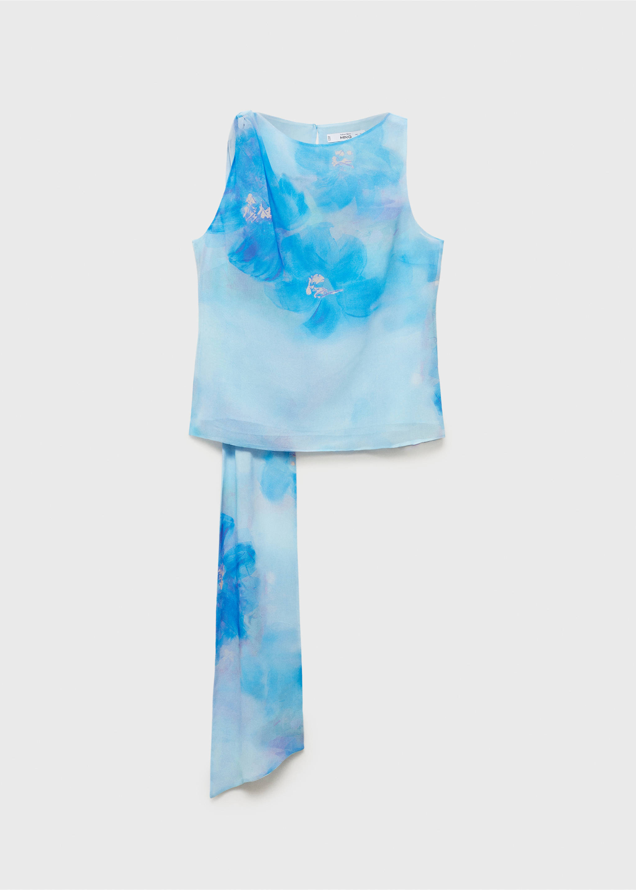 Floral tie blouse - Article without model, Blue. Ref: 17061269-00.