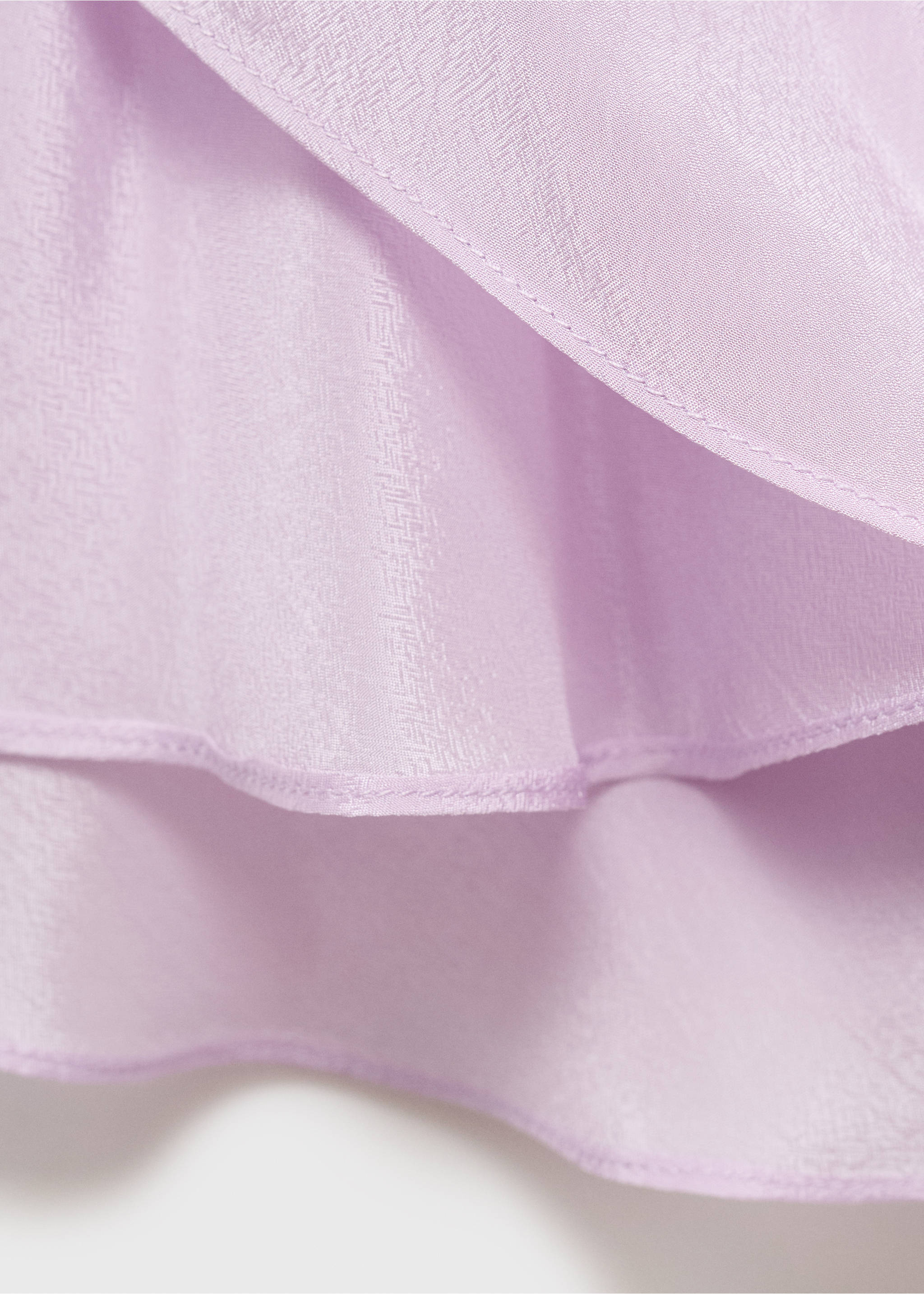 Gathered dress with satin finish - Details of the article 0, Lilac. Ref: 17061270-00.