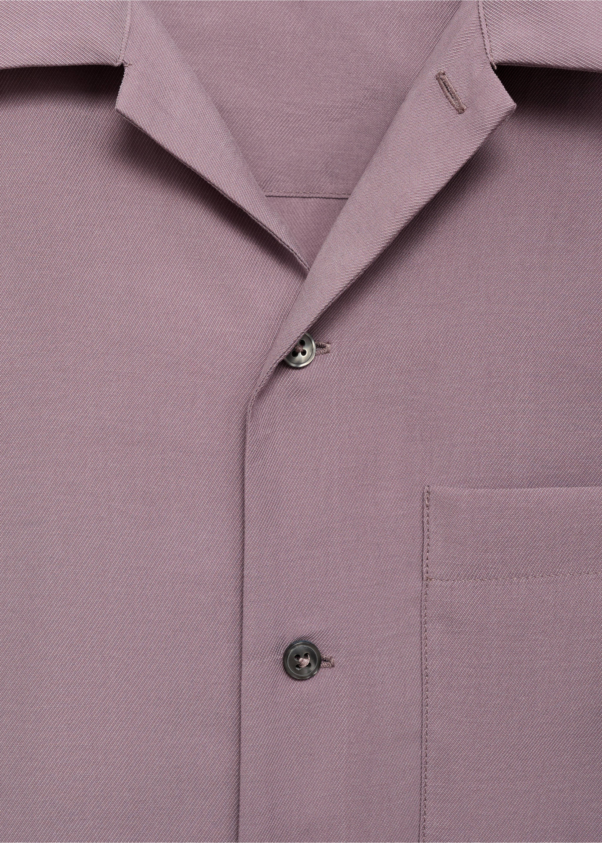 Lyocell shirt with pocket - Details of the article 8, Violet. Ref: 17061274-00.
