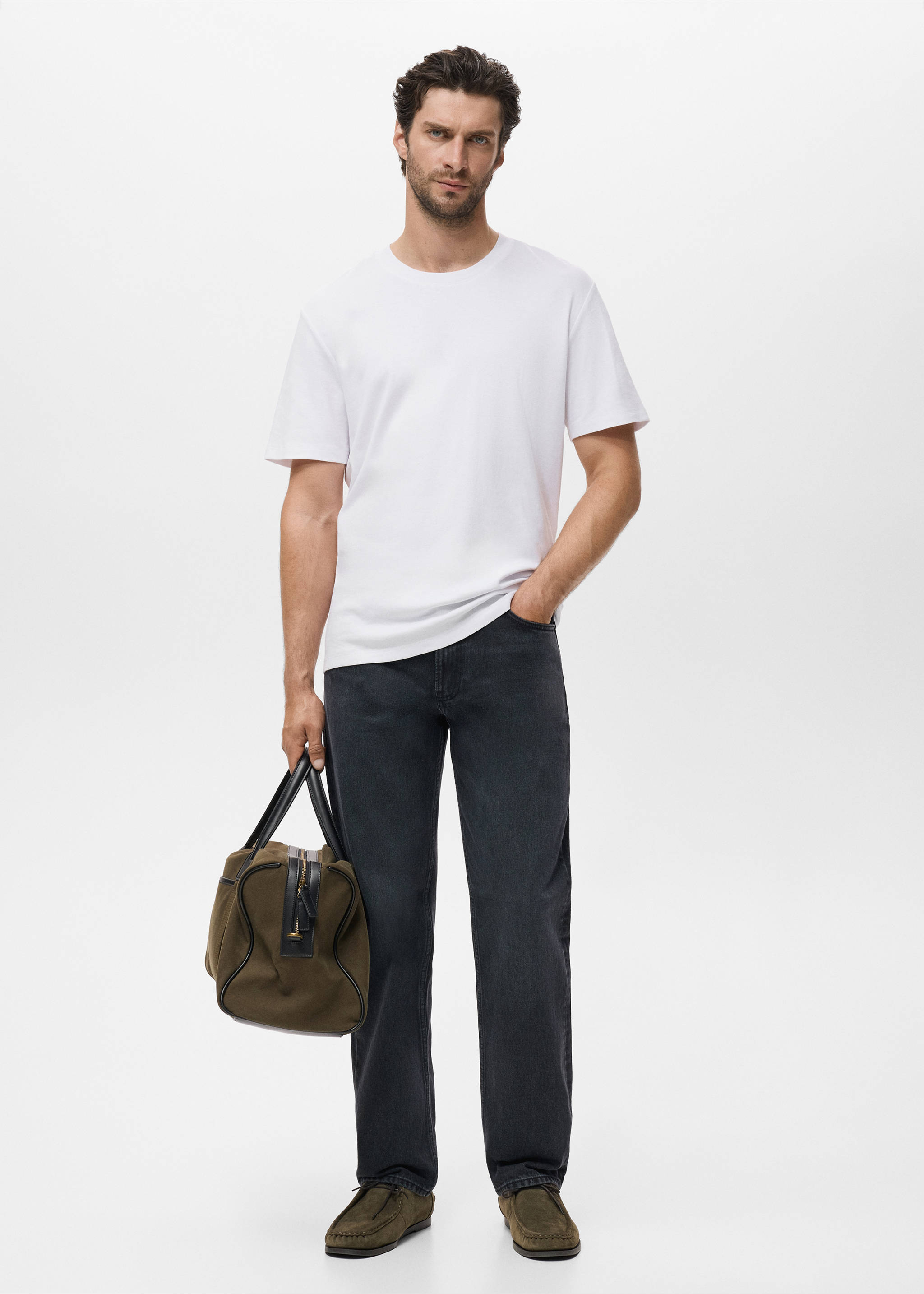 Medium weight regular fit T-shirt - General plane, White. Ref: 17061279-00.