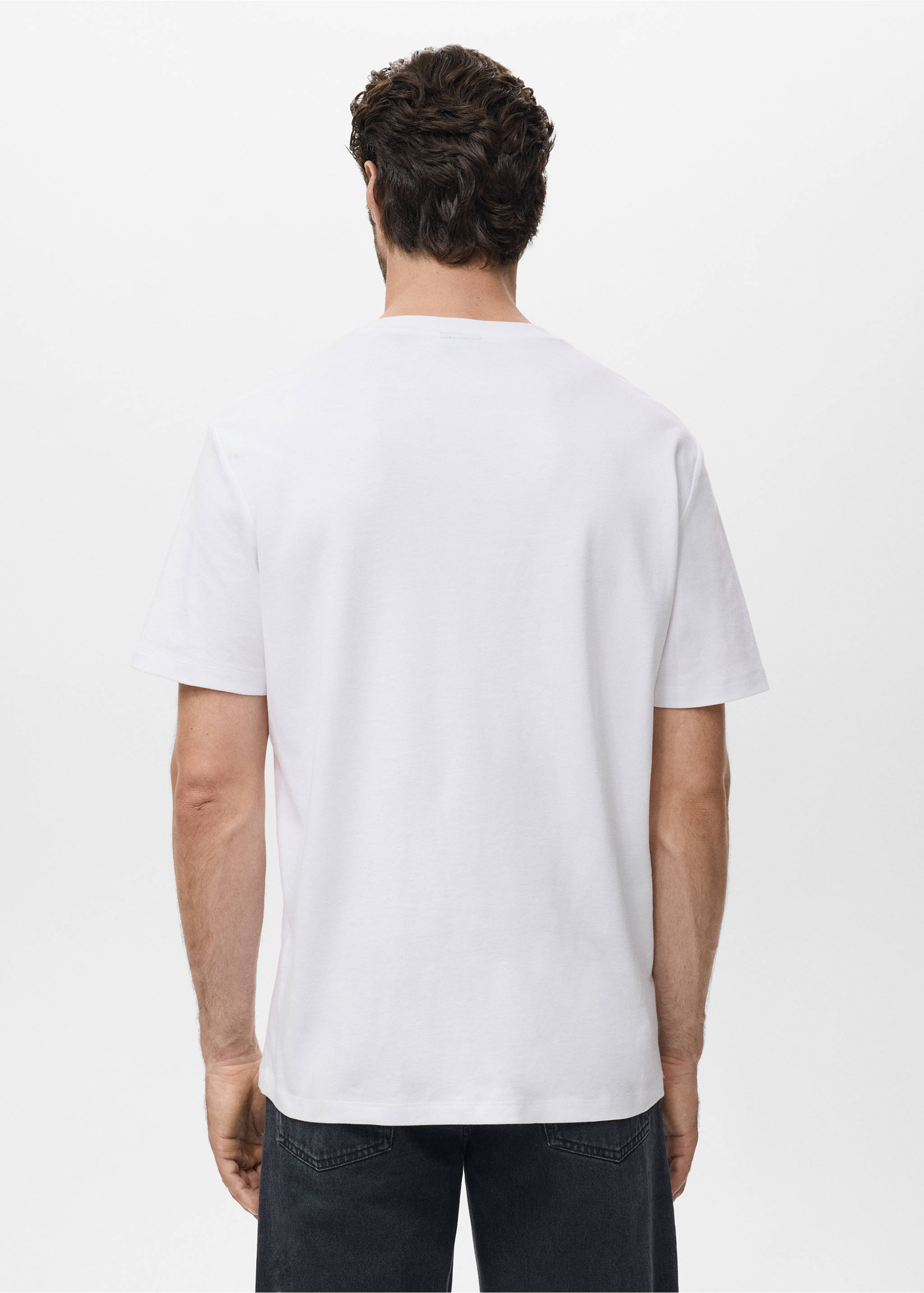 Medium weight regular fit T-shirt - Reverse of the article, White. Ref: 17061279-00.