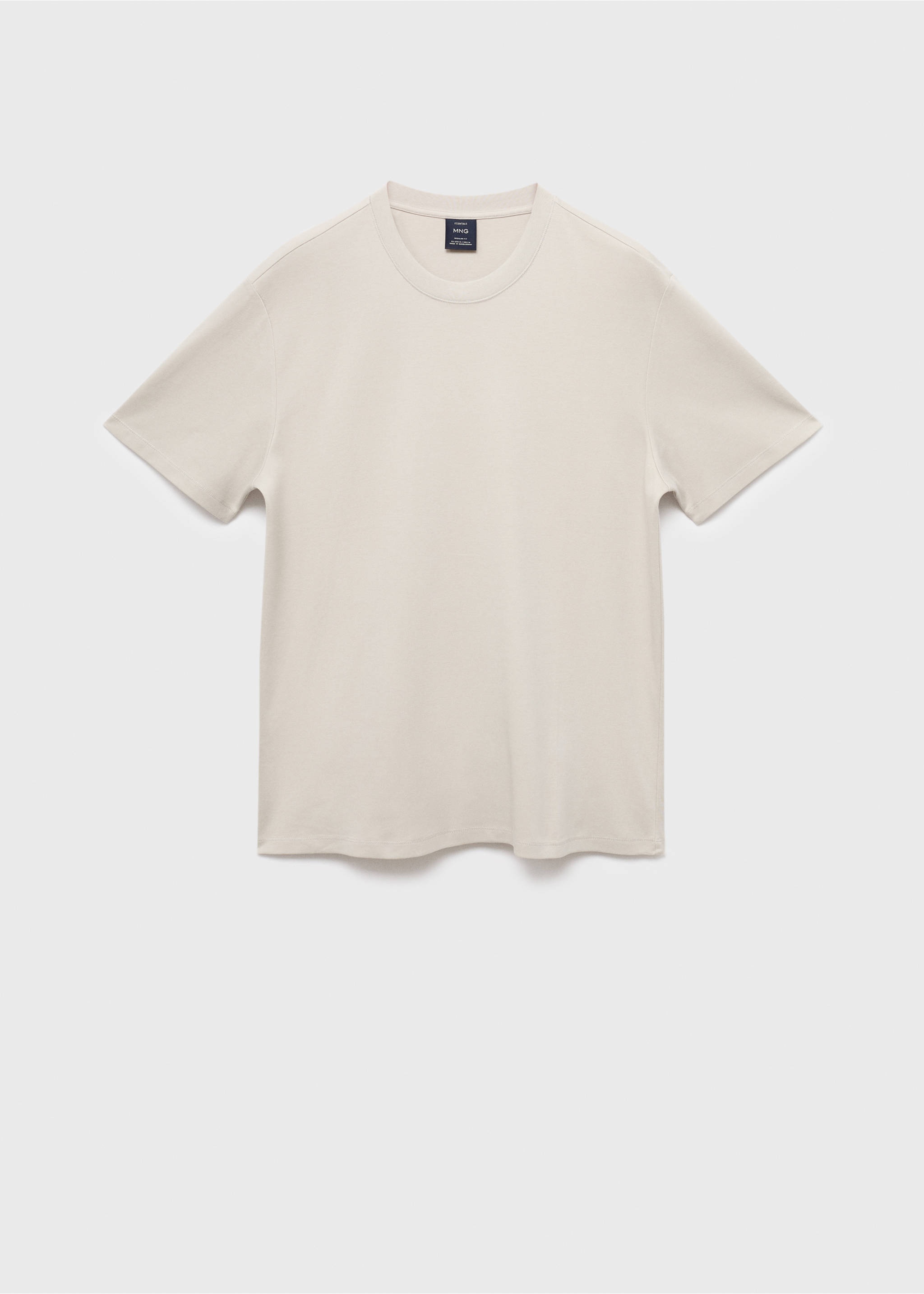 Medium weight regular fit T-shirt - Article without model, Sand. Ref: 17061279-00.