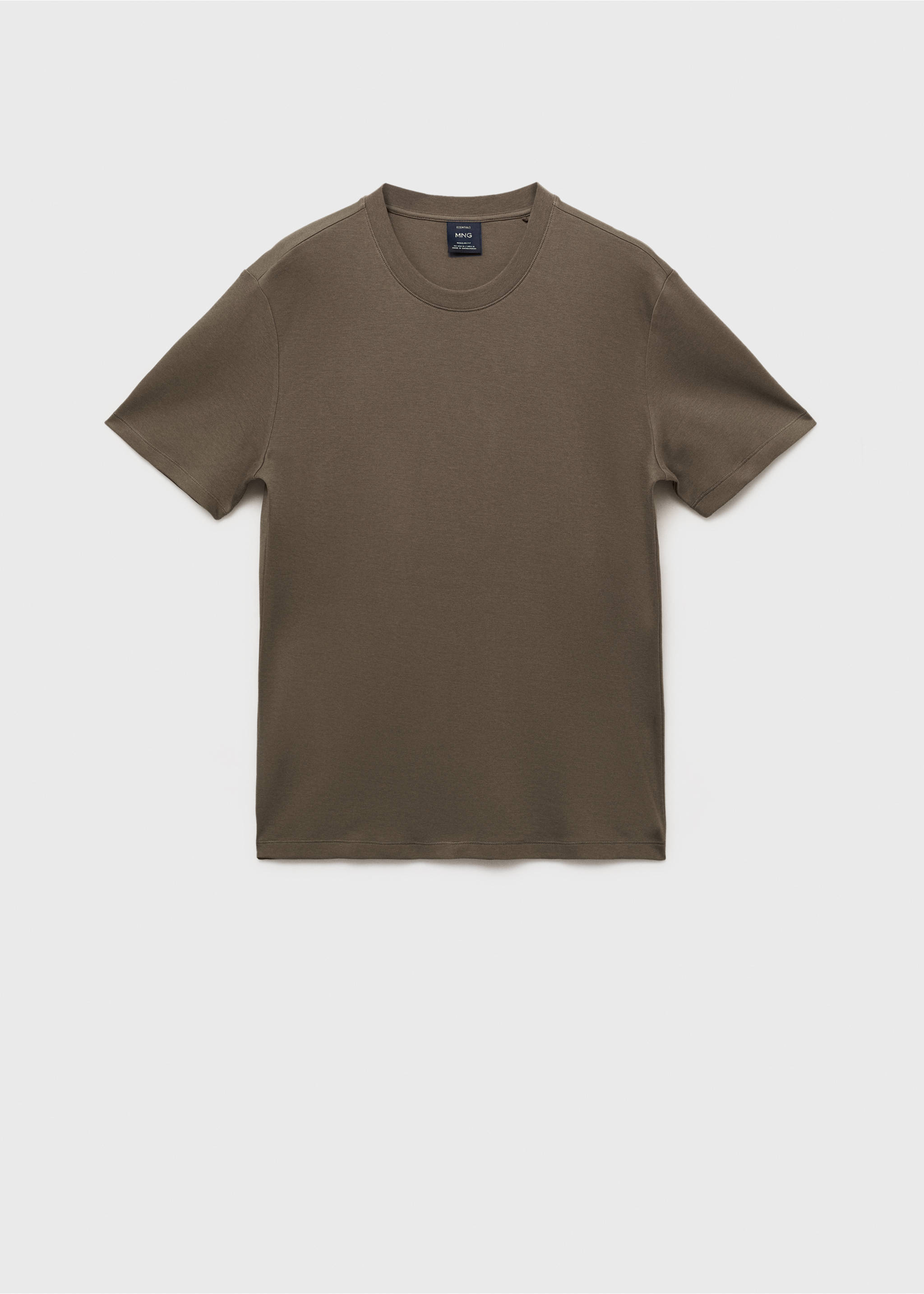 Medium weight regular fit T-shirt - Article without model, Medium Brown. Ref: 17061279-00.