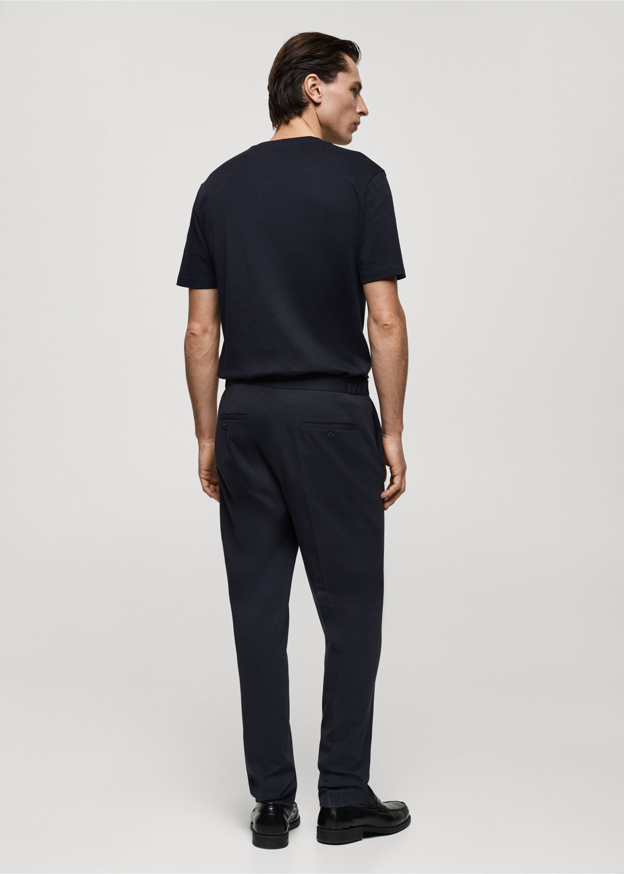 Medium weight regular fit T-shirt - Reverse of the article, Dark Navy. Ref: 17061279-00.