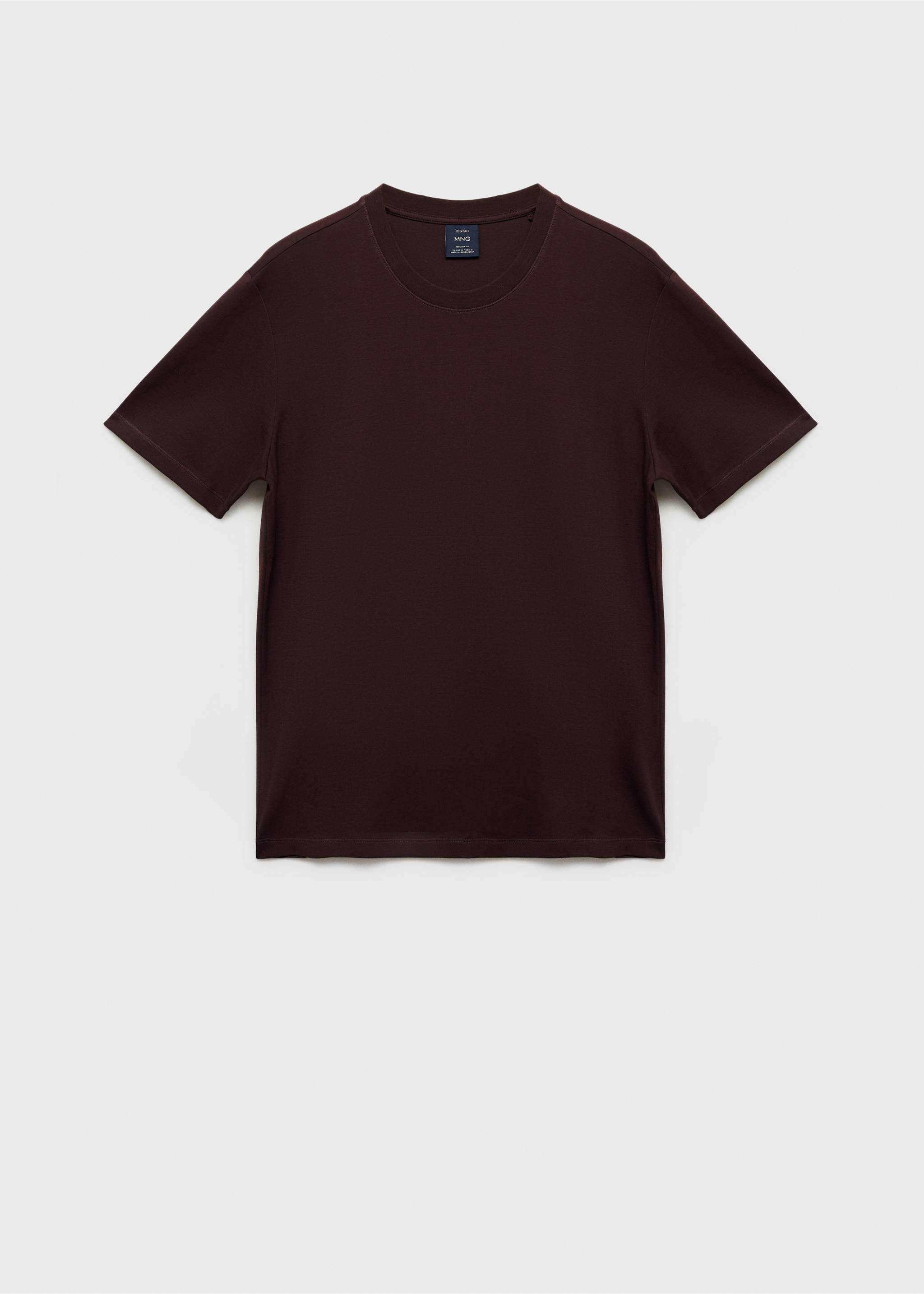 Medium weight regular fit T-shirt - Article without model, Wine. Ref: 17061279-00.