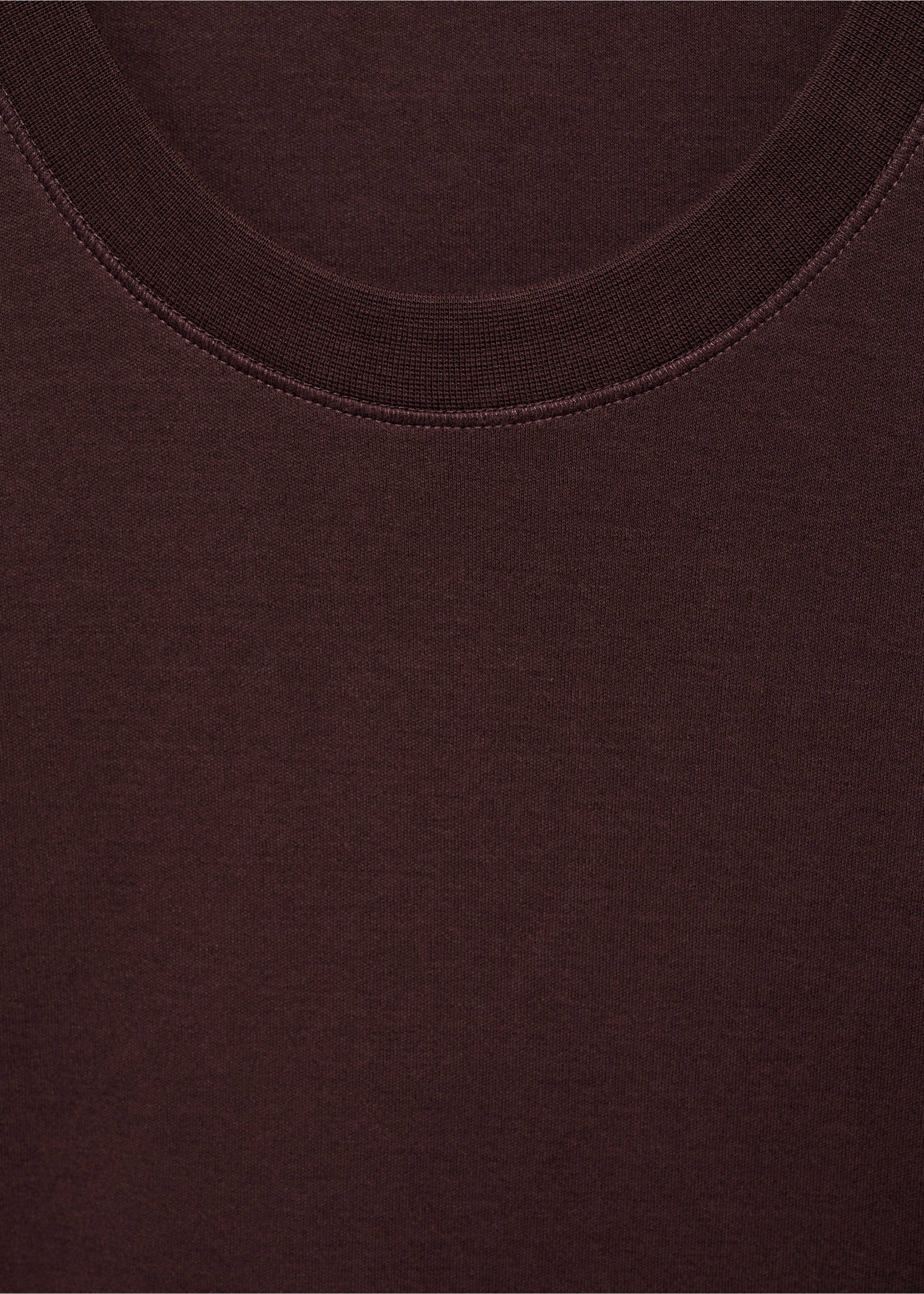 Medium weight regular fit T-shirt - Details of the article 8, Wine. Ref: 17061279-00.