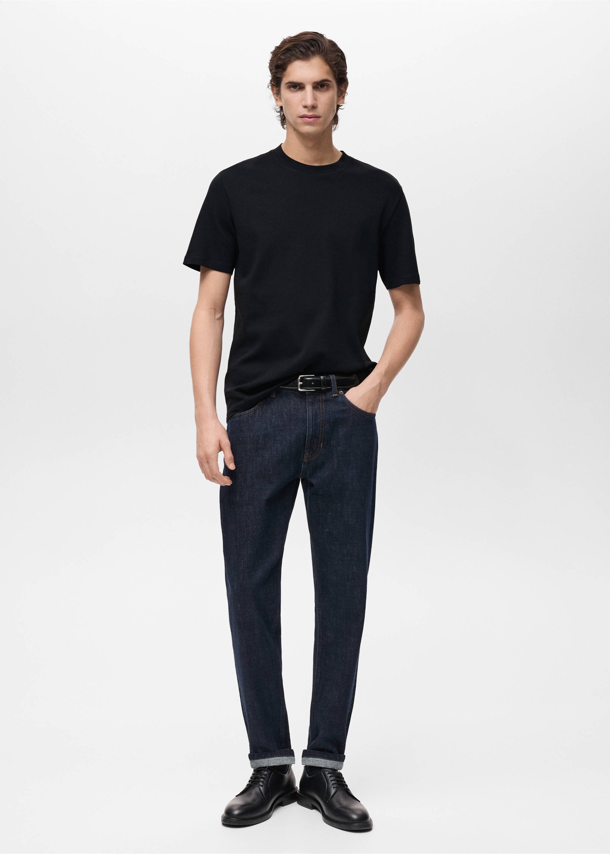 Medium weight regular fit T-shirt - General plane, Black. Ref: 17061279-00.