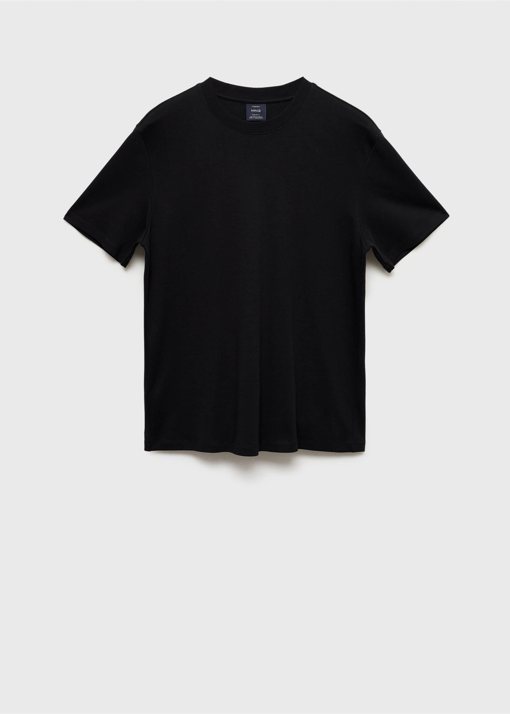 Medium weight regular fit T-shirt - Article without model, Black. Ref: 17061279-00.
