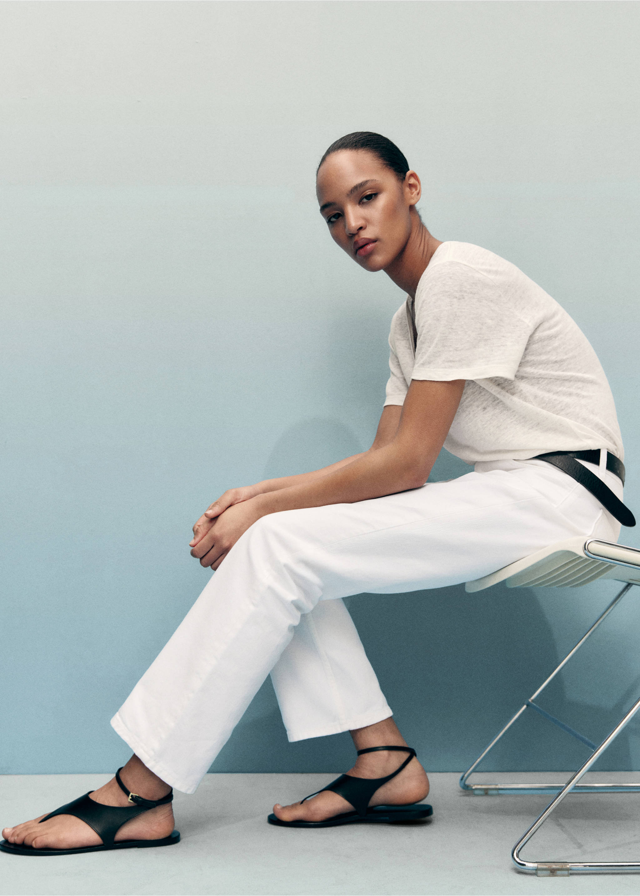 Matilda medium-rise straight-fit jeans - Details of the article 2, White. Ref: 17061284-00.