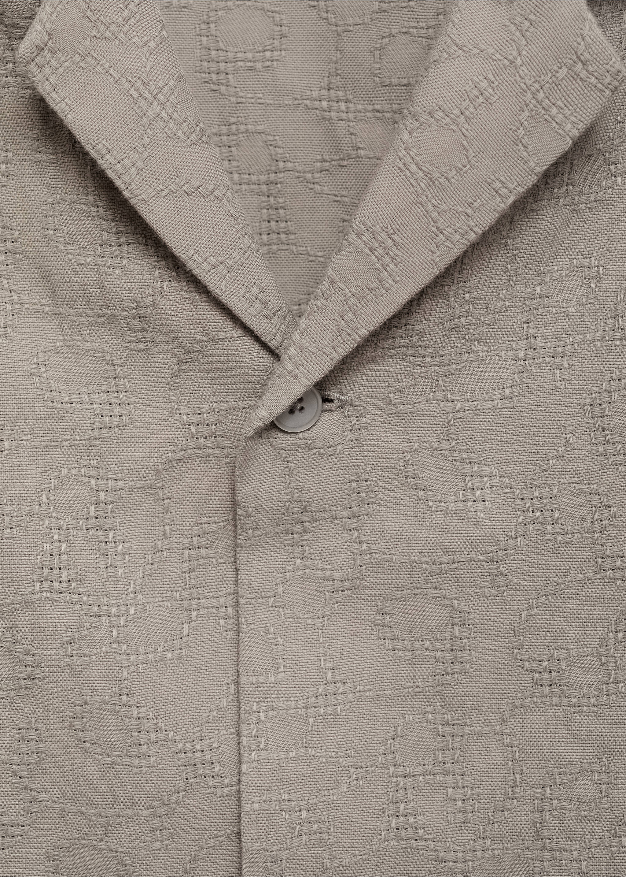 100% embroidered cotton shirt - Details of the article 0, Khaki. Ref: 17061285-00.