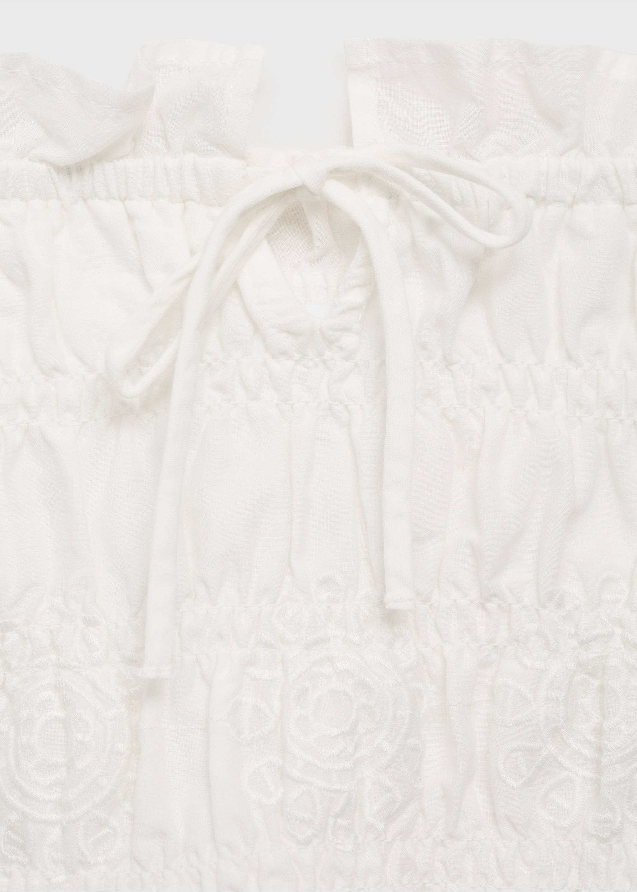 Embroidered crop top - Details of the article 8, Off White. Ref: 17061513-00.