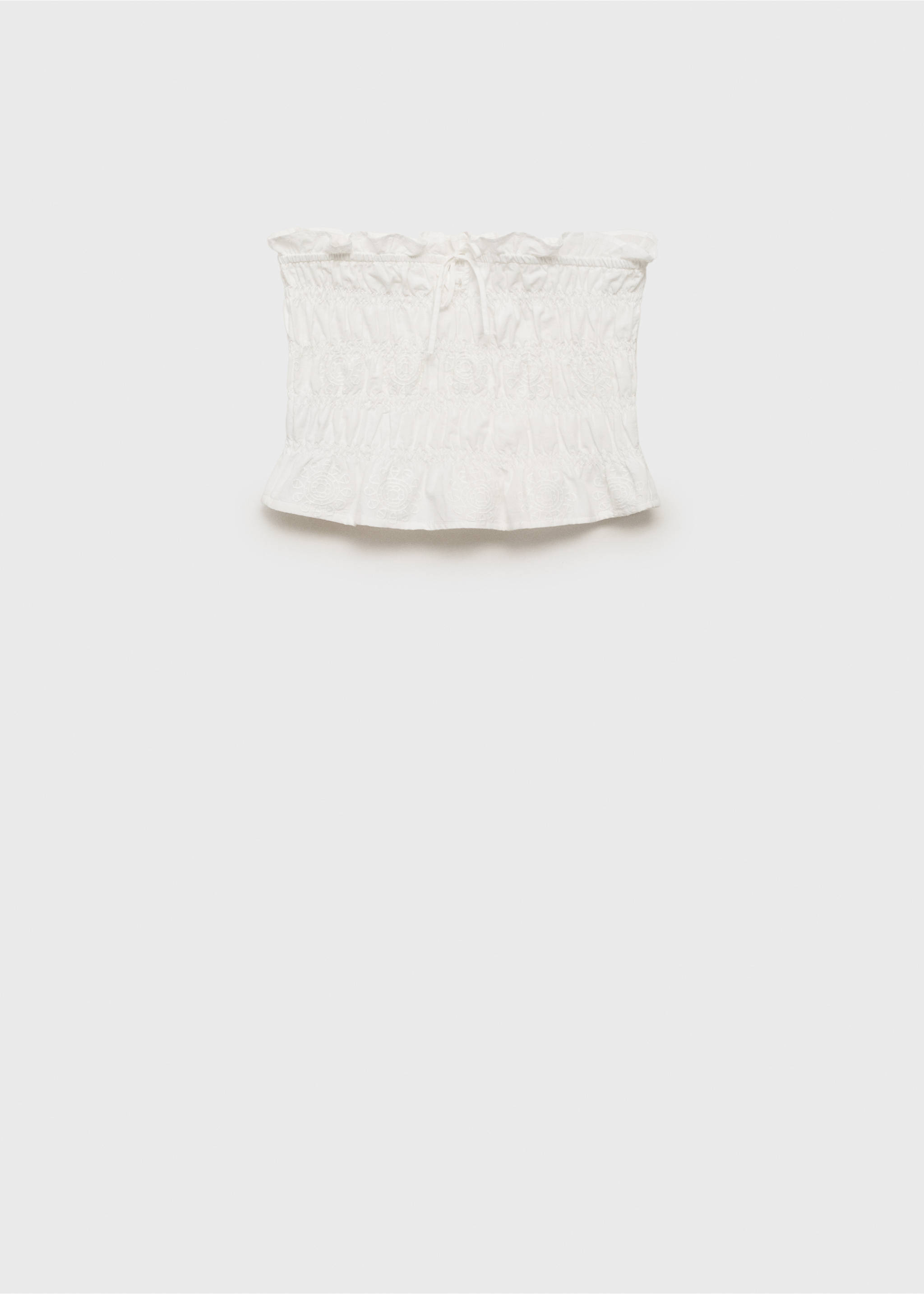 Embroidered crop top - Article without model, Off White. Ref: 17061513-00.