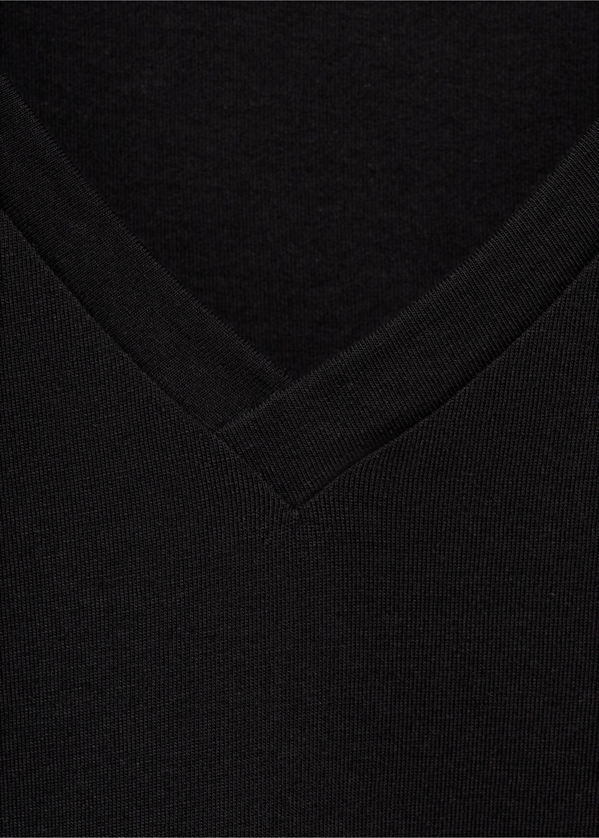 Camiseta algodón cuello pico - Detalle del artículo 8, Negro. Ref: 17061516-00.