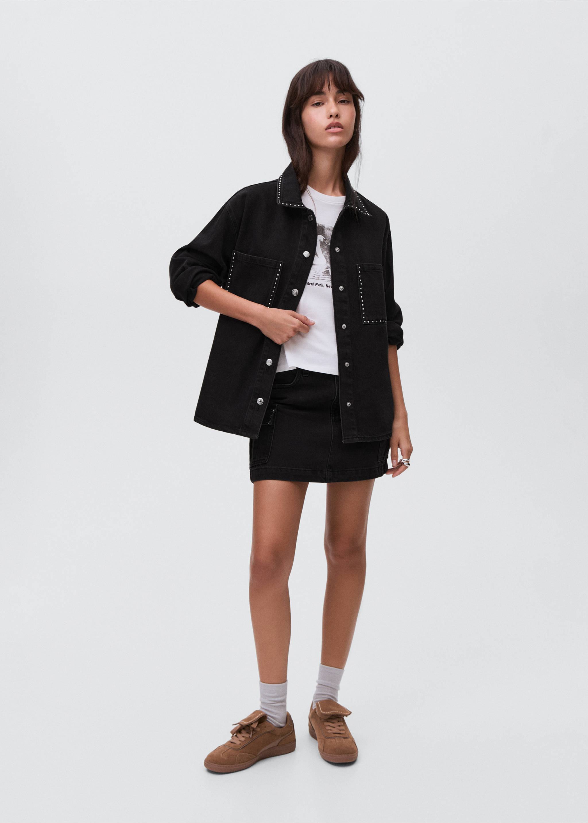 Studded denim jacket - General plane, Grey. Ref: 17061520-00.