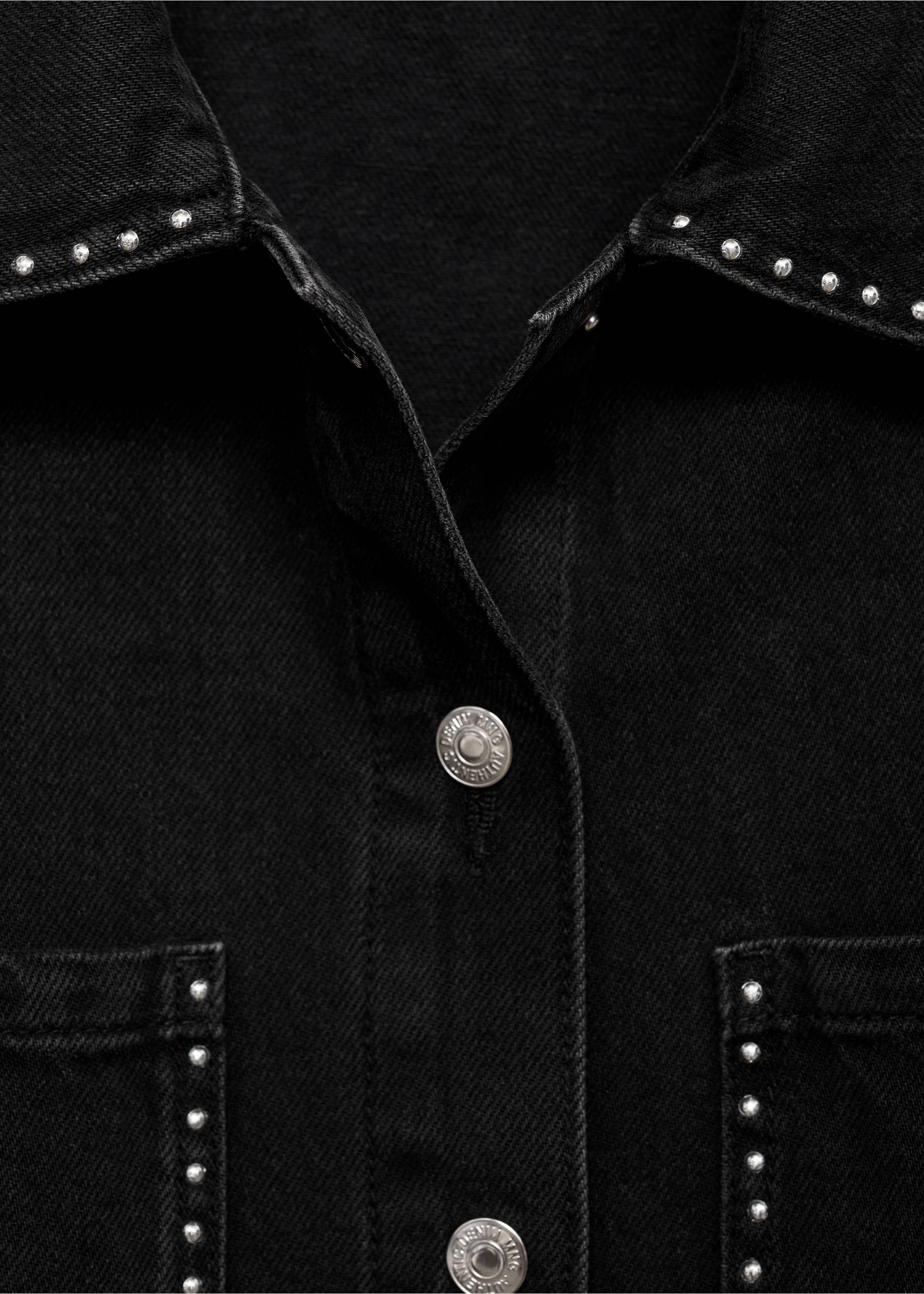 Studded denim jacket - Details of the article 8, Grey. Ref: 17061520-00.