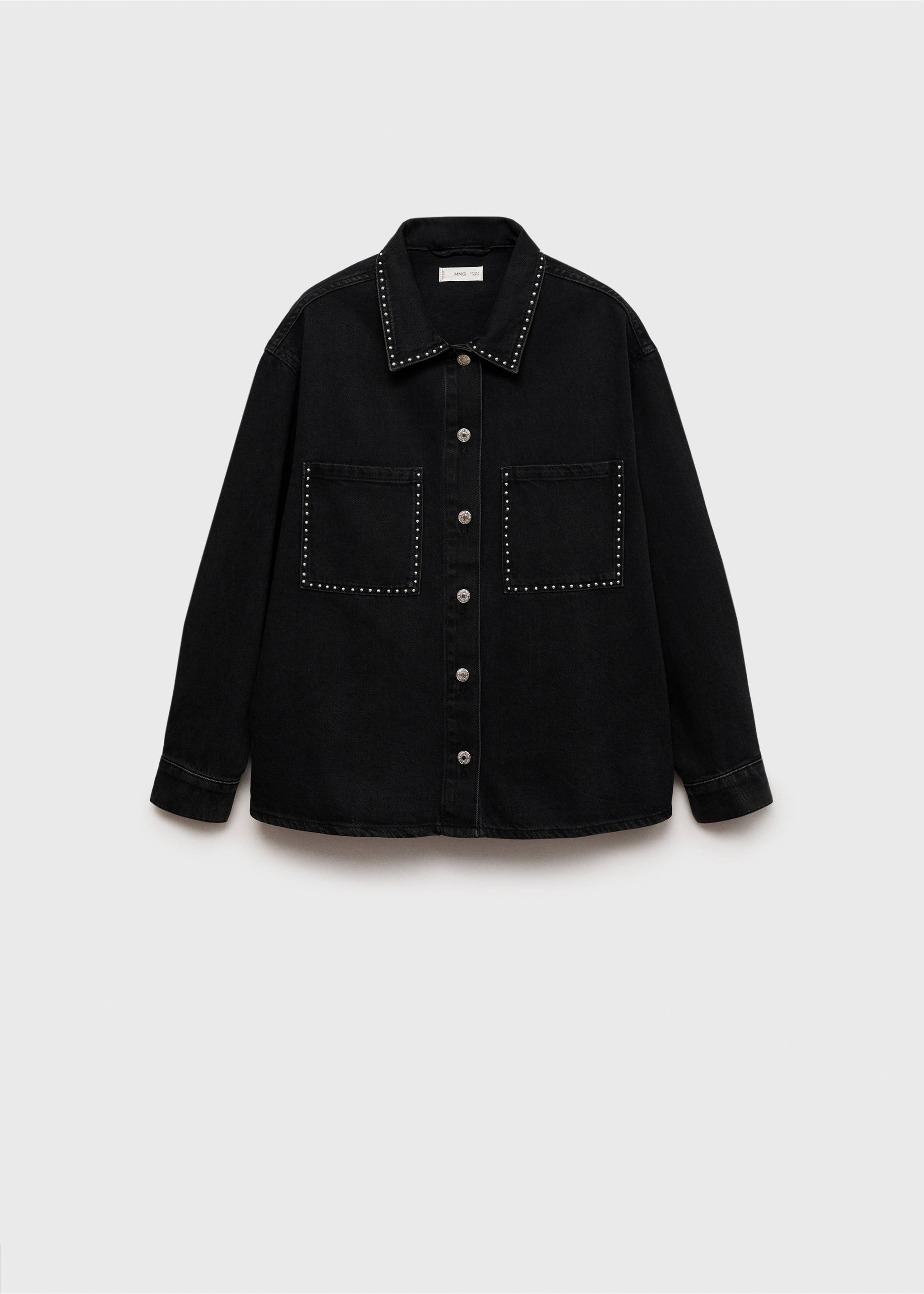 Studded denim jacket - Article without model, Grey. Ref: 17061520-00.