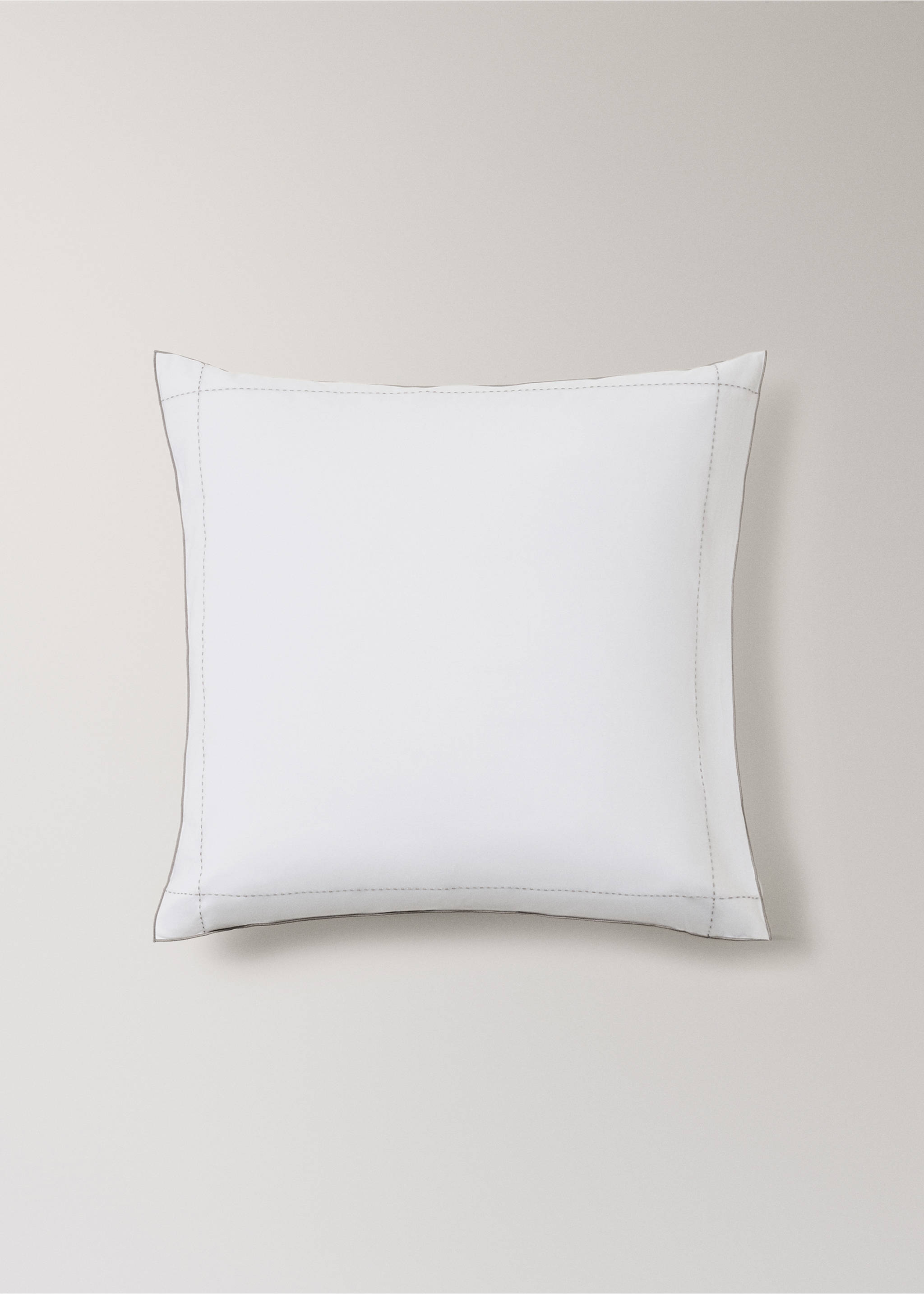 Two 200-thread count percale cotton pillowcases 60x60 cm - Article without model, White. Ref: 17061524-00.