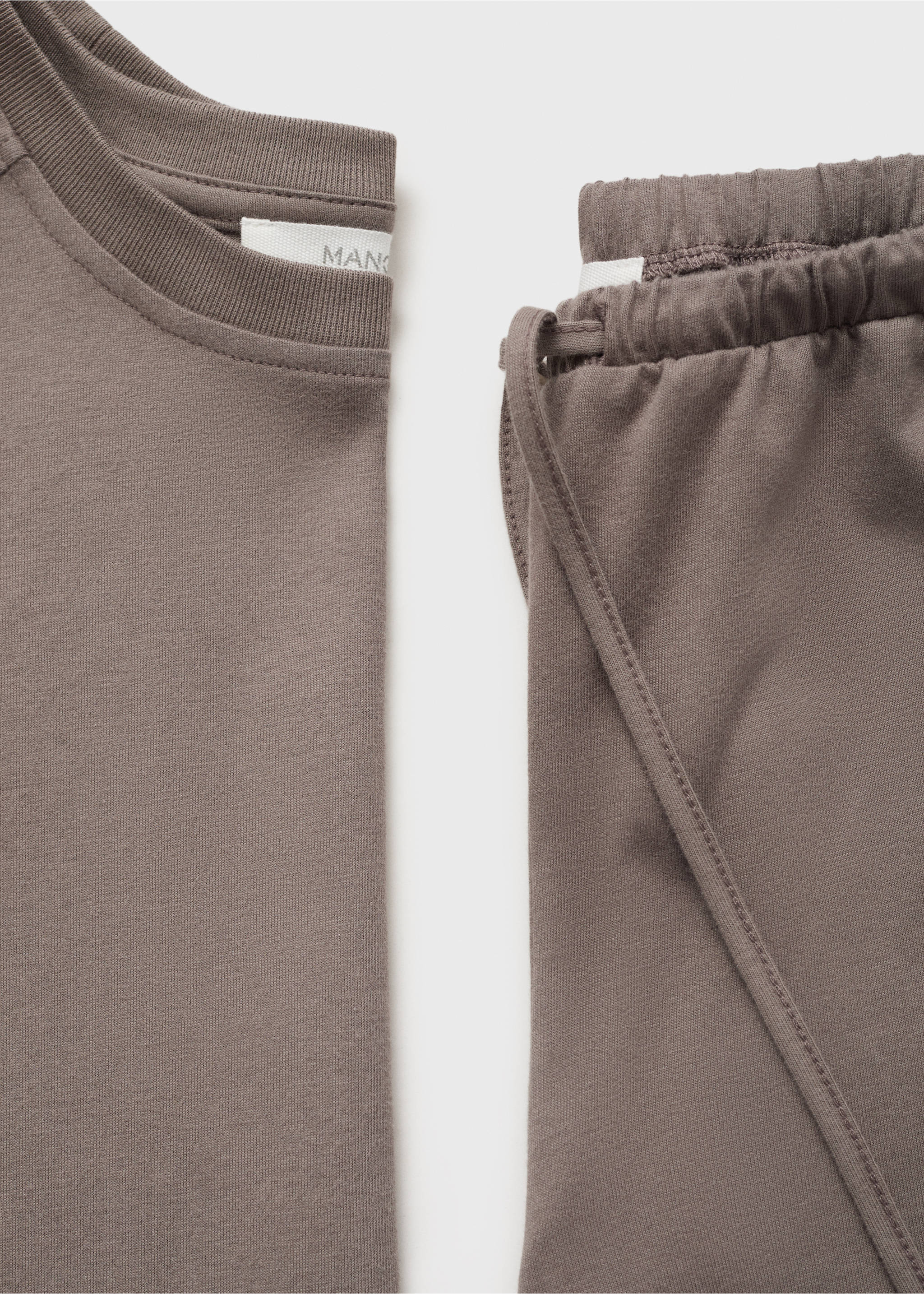 Soft-finish jogger trousers - Details of the article 0, Coffee. Ref: 17061525-00.