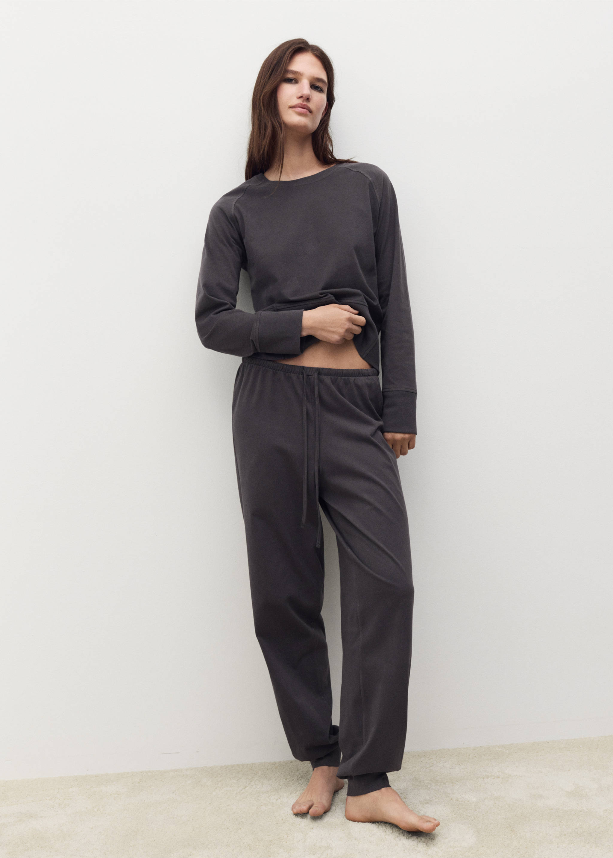 Soft-finish jogger trousers - General plane, Charcoal. Ref: 17061525-00.