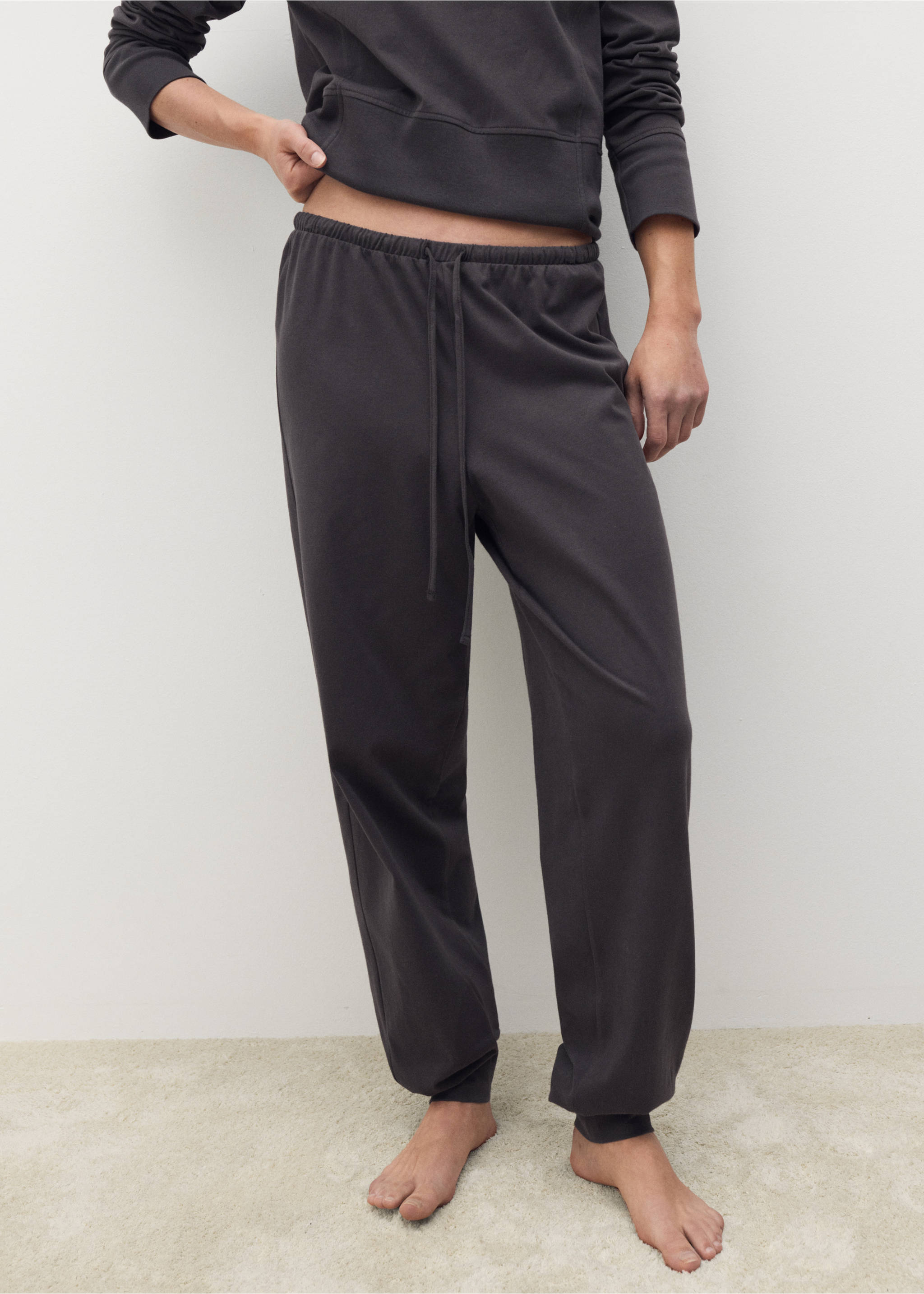Soft-finish jogger trousers - Medium plane, Charcoal. Ref: 17061525-00.
