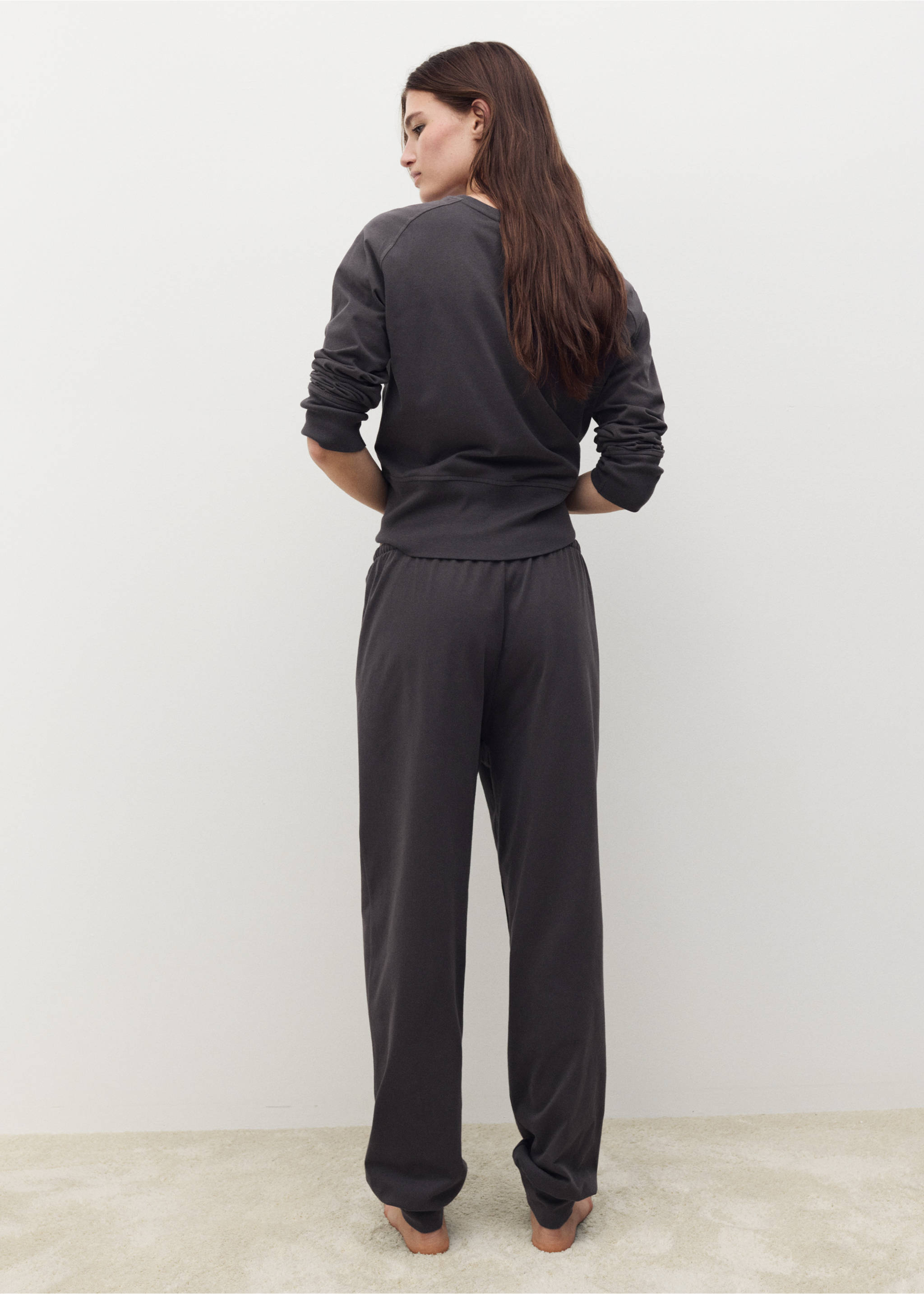 Soft-finish jogger trousers - Reverse of the article, Charcoal. Ref: 17061525-00.