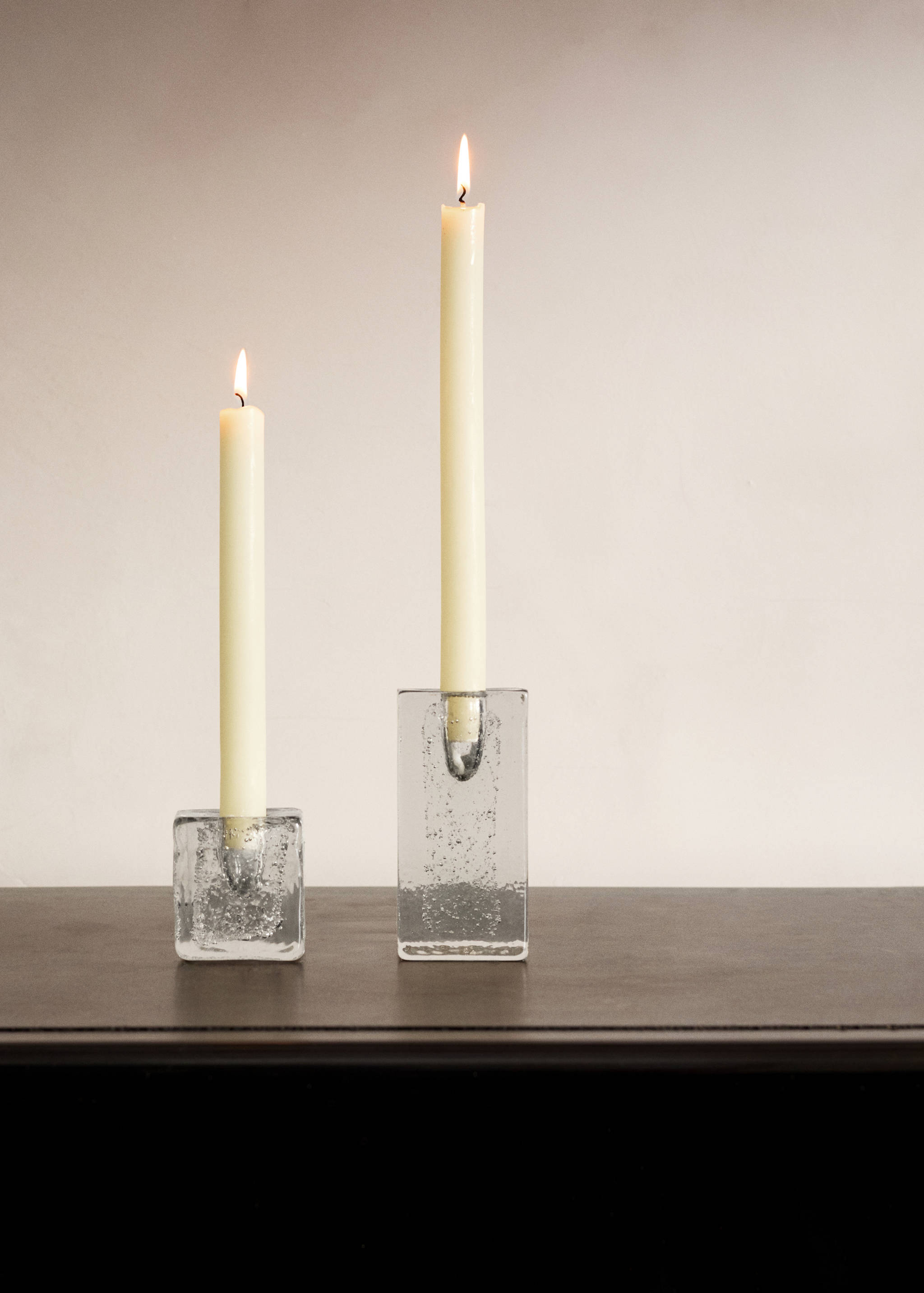 Bougeoir en verre à bulles haut - Plan général