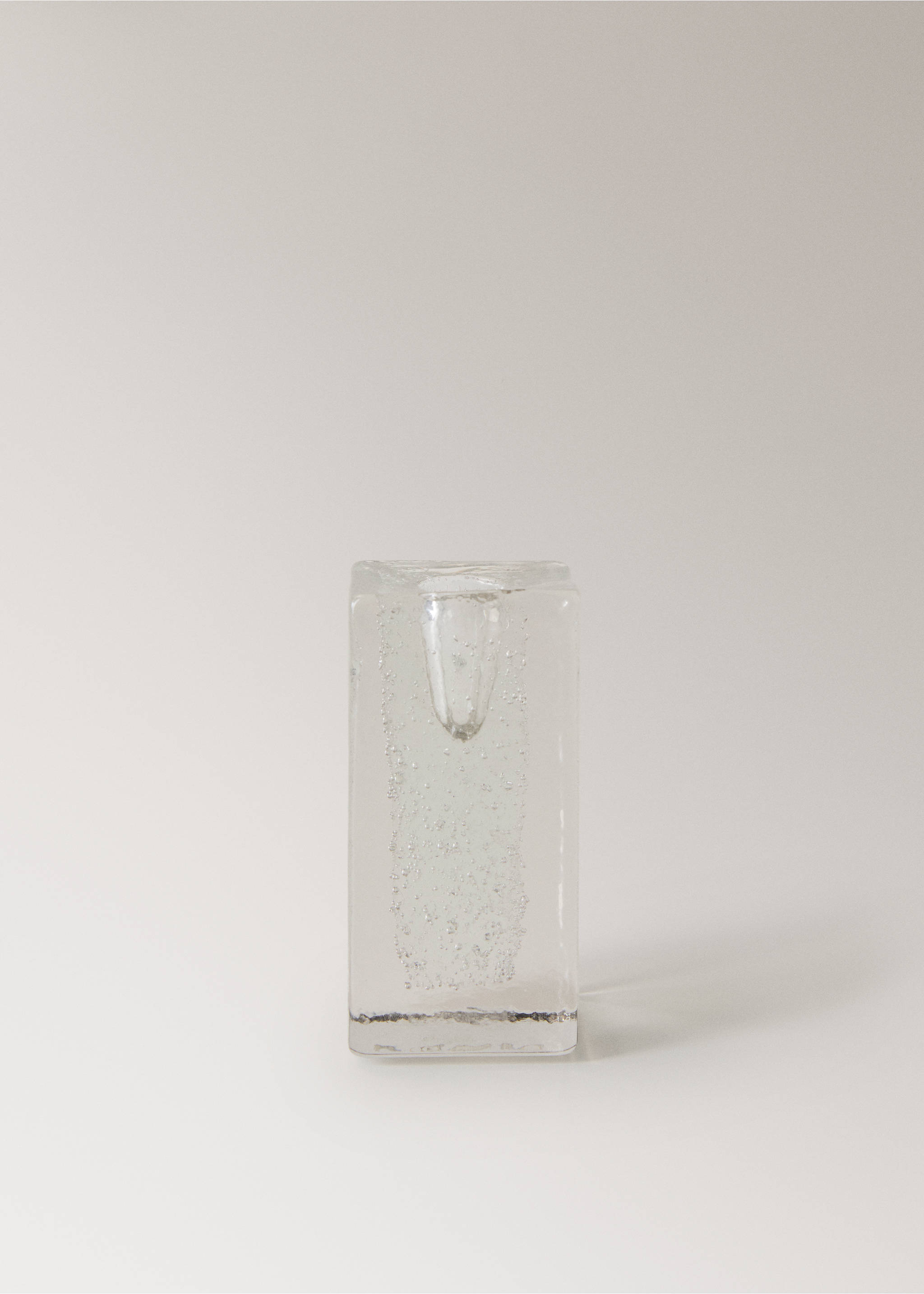 Bougeoir en verre à bulles haut - Détail de l'article 3, Gris glacé. Ref: 17061555-00.