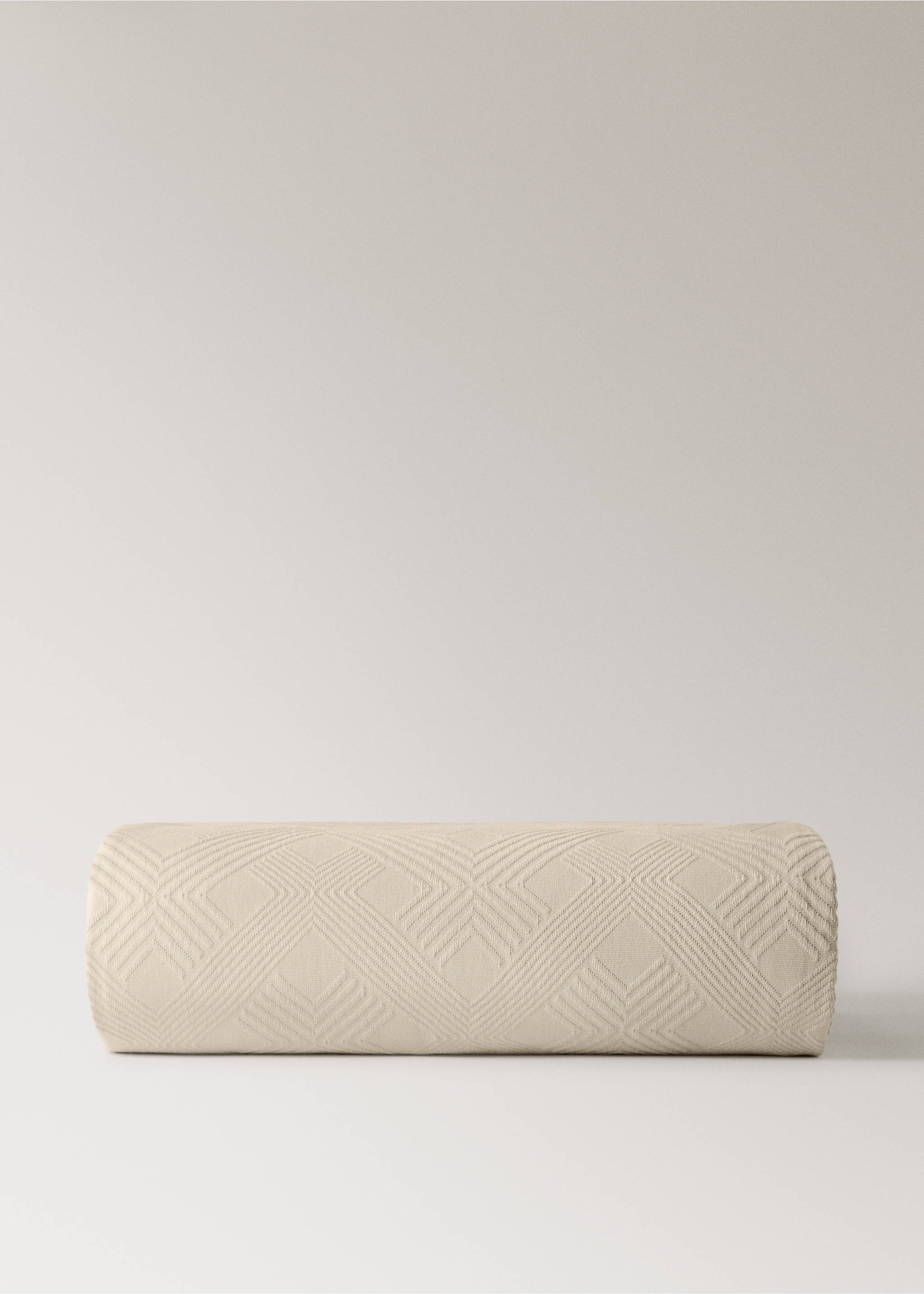 Cotton jacquard bedspread for 180/200 cm bed - Article without model, Sand. Ref: 17061560-00.