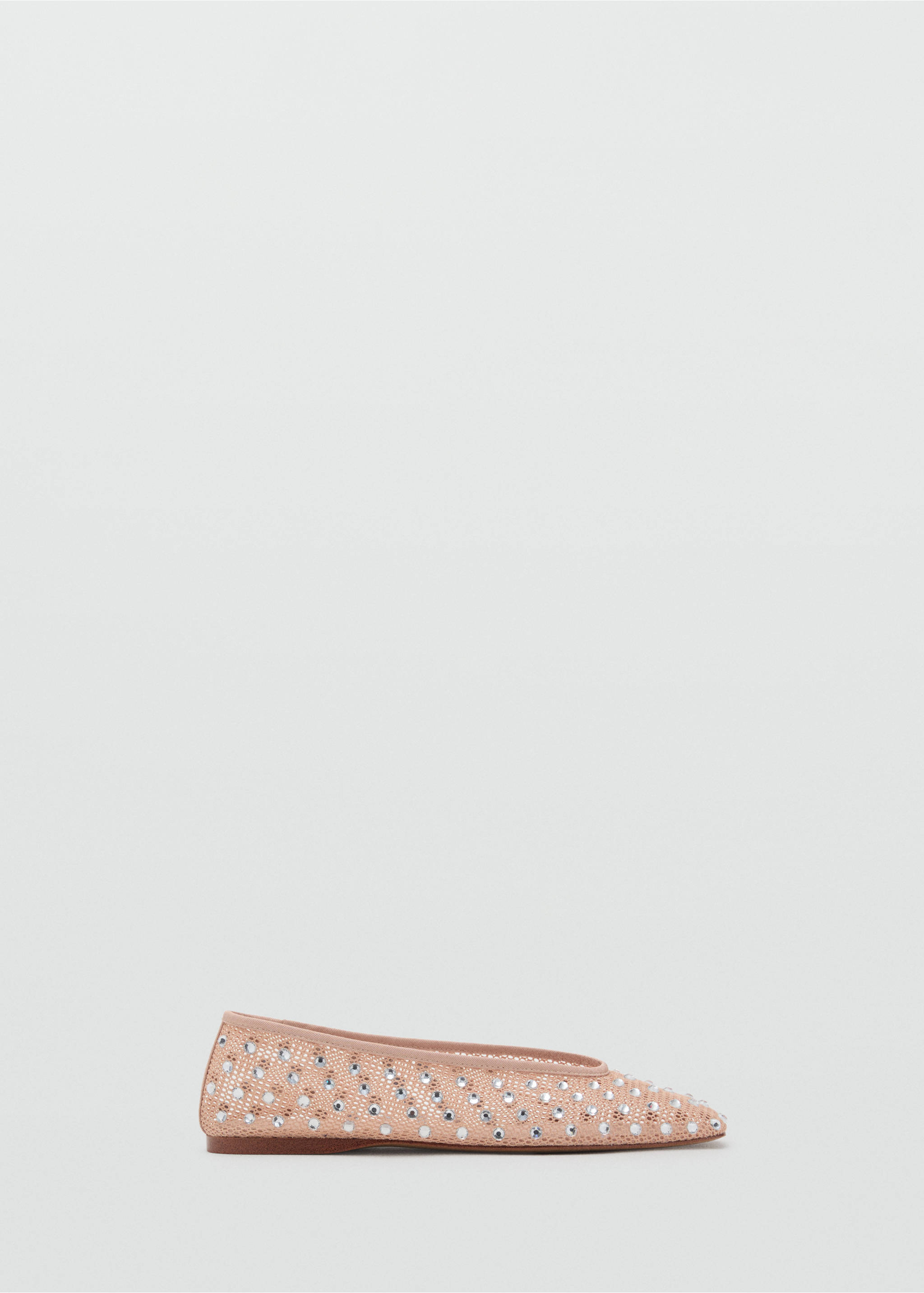 Mesh rhinestone ballet flats - Article without model, Nude. Ref: 17062030-00.