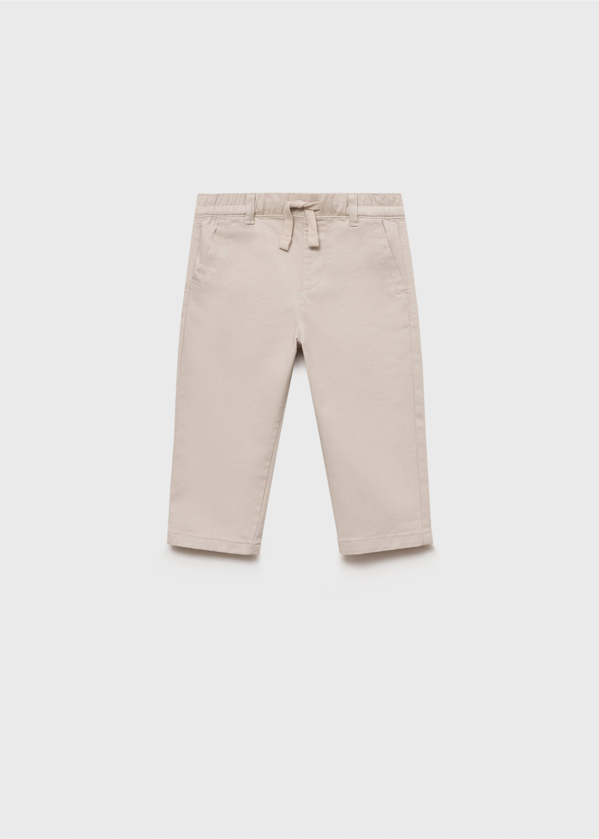 Drawstring cotton trousers - Article without model, Ice Grey. Ref: 17062535-00.