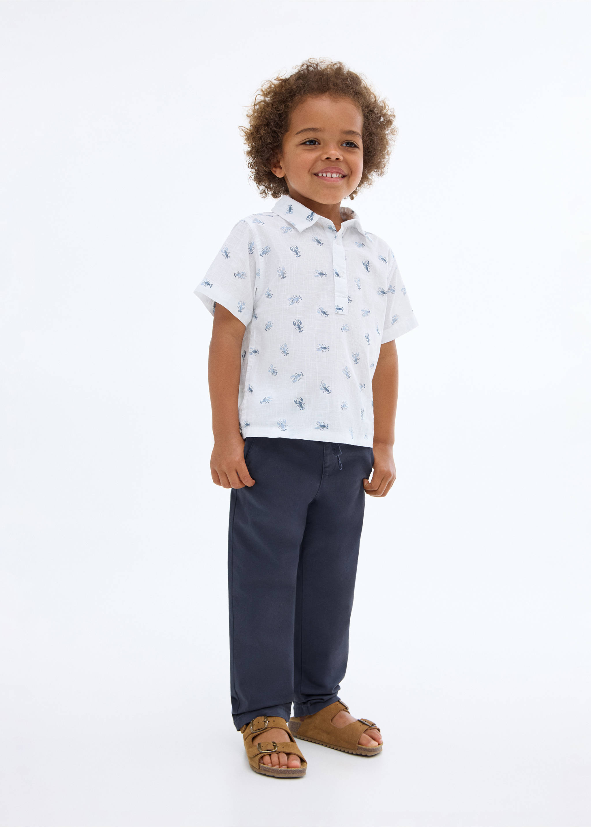 Drawstring cotton trousers - General plane, Navy. Ref: 17062535-00.