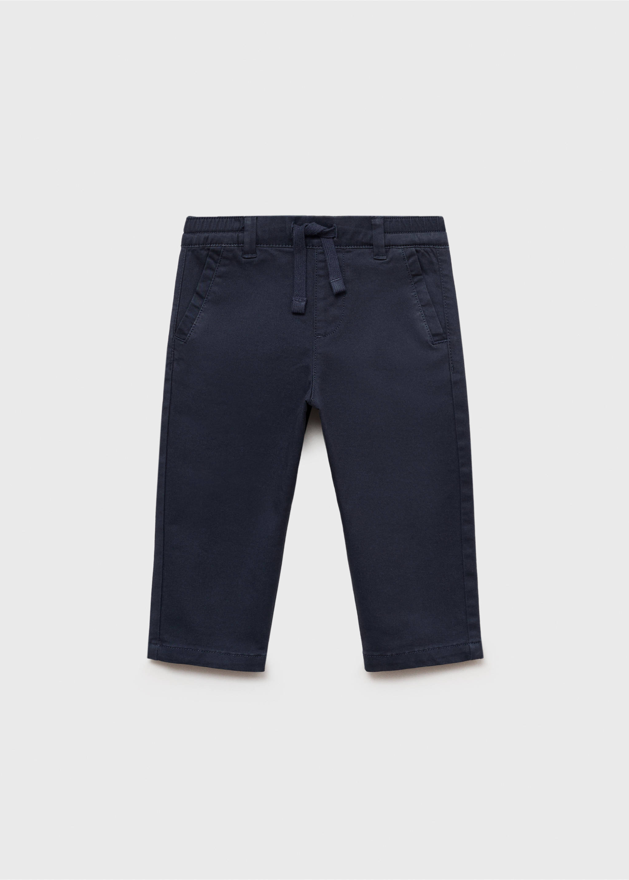 Drawstring cotton trousers - Article without model, Navy. Ref: 17062535-00.