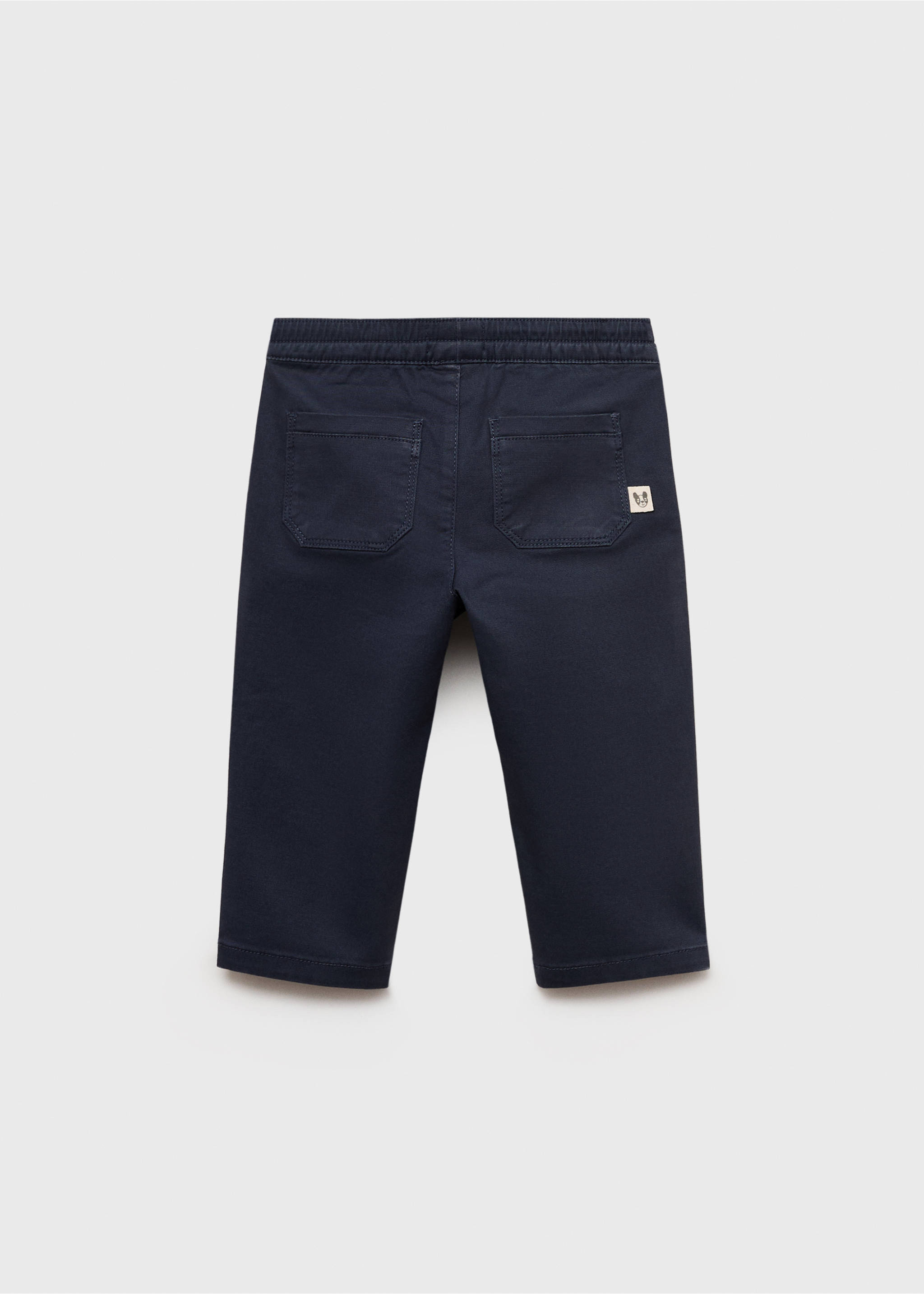 Drawstring cotton trousers - Reverse of the article, Navy. Ref: 17062535-00.