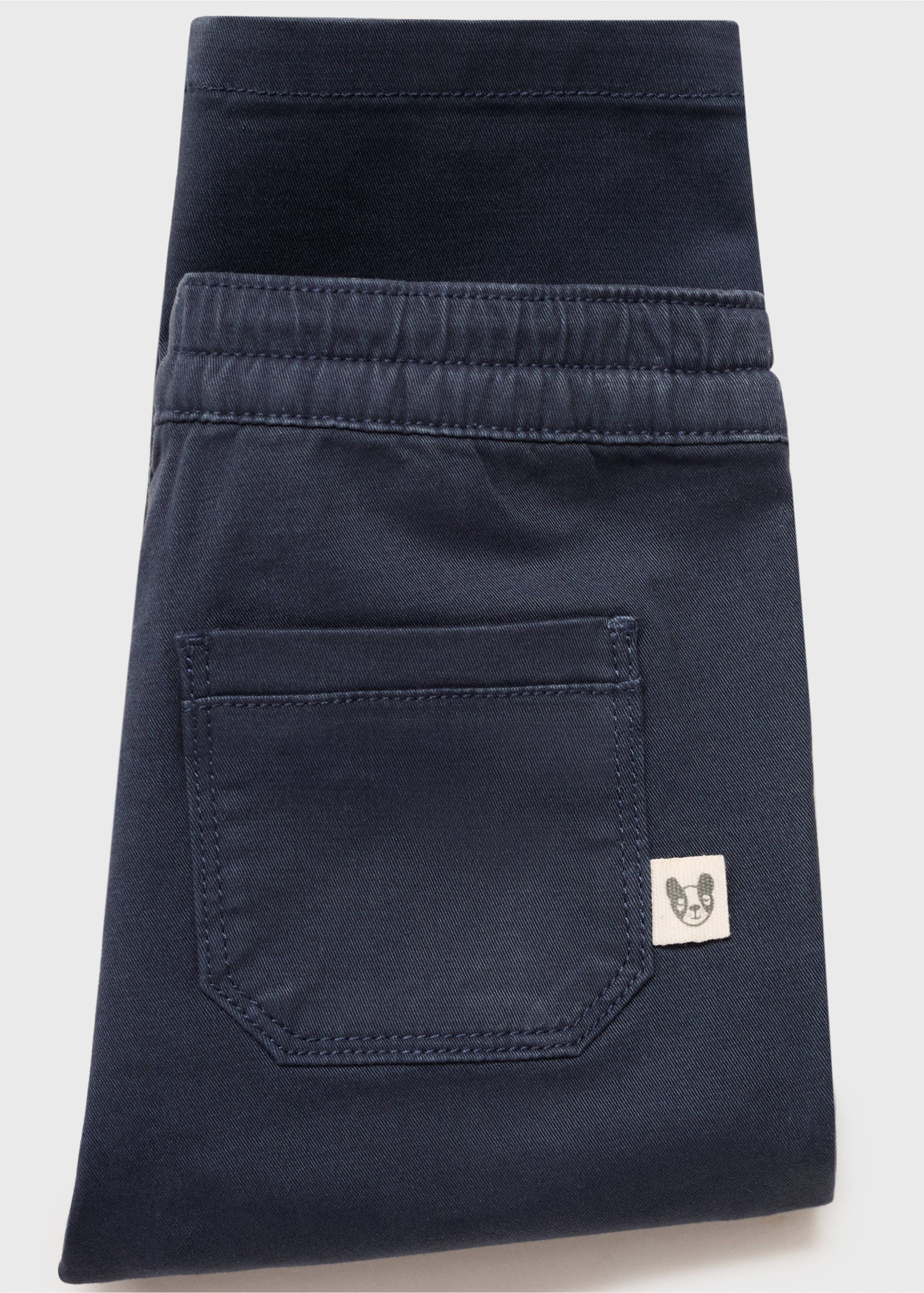 Drawstring cotton trousers - Details of the article 8, Navy. Ref: 17062535-00.