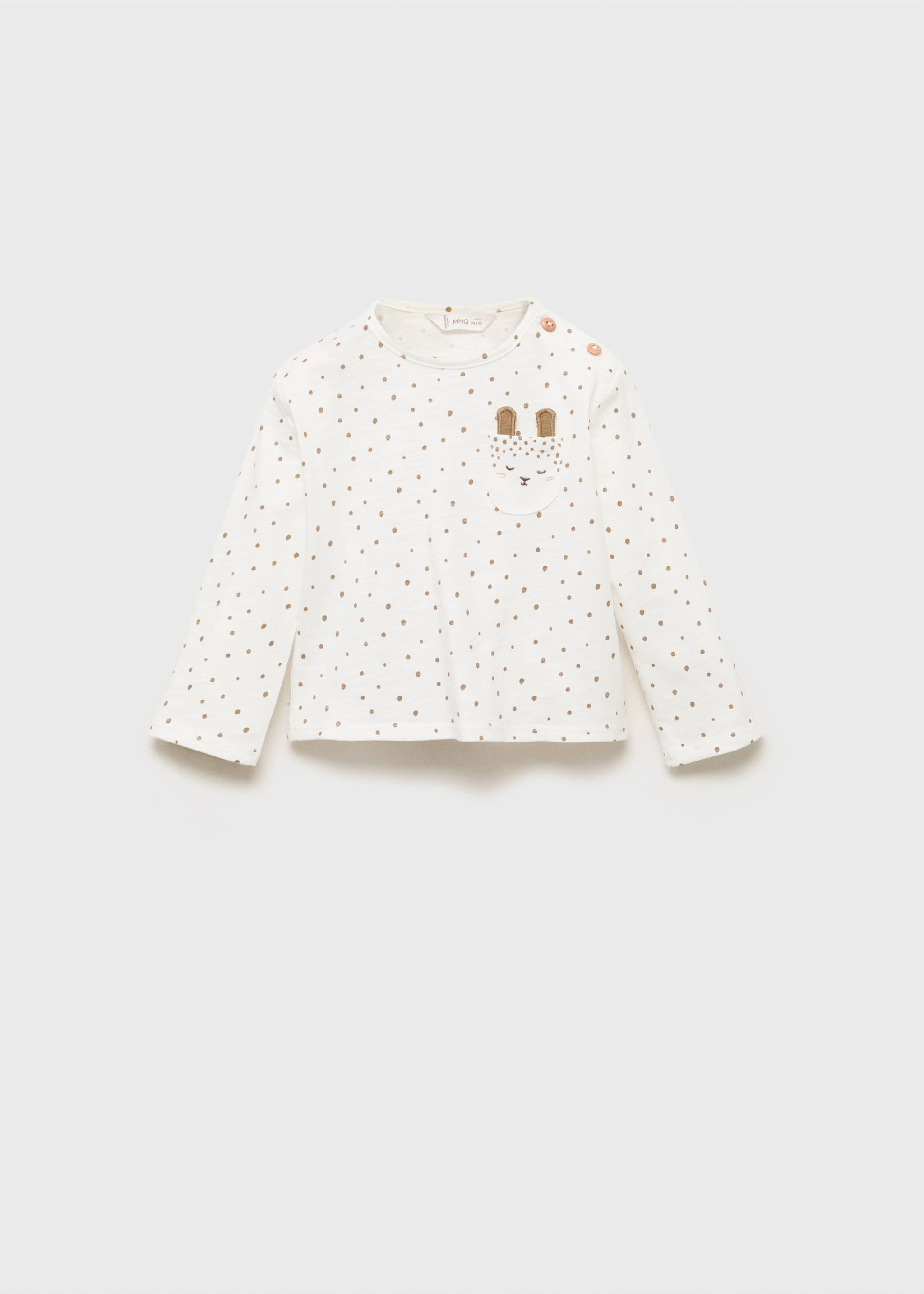 Kitty t-shirt with pocket - Article without model, Off White. Ref: 17062540-00.