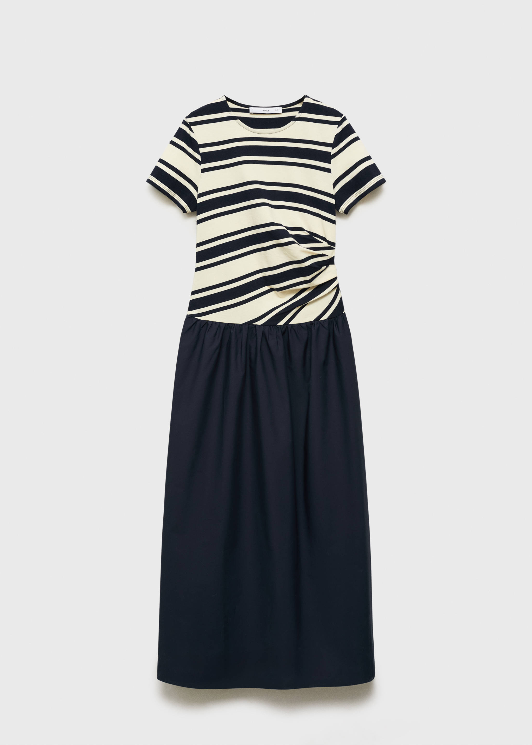 Mixed striped dress - Article without model, Dark Navy. Ref: 17062542-00.