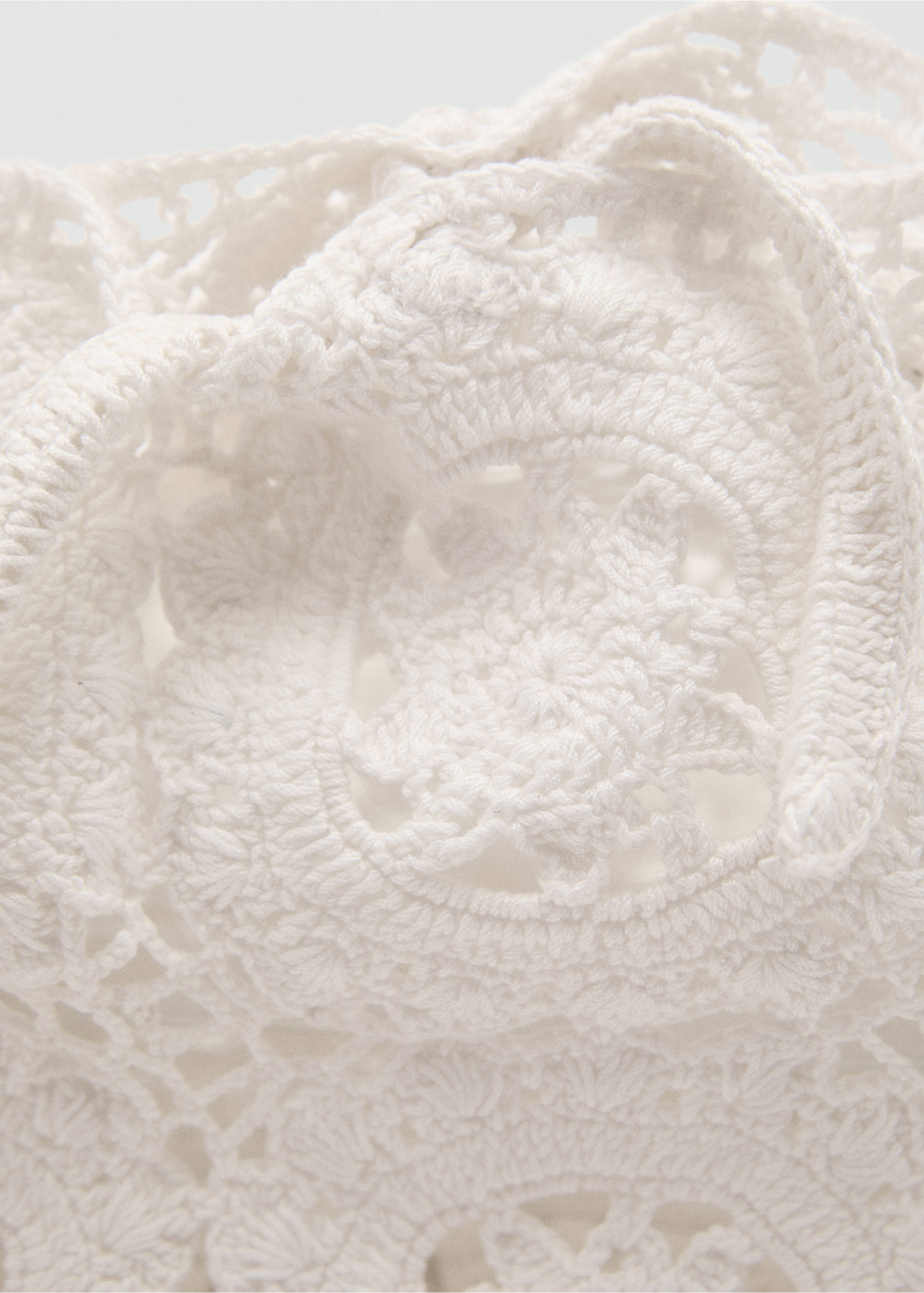 Crochet shopper bag - Details of the article 1, White. Ref: 17062543-00.