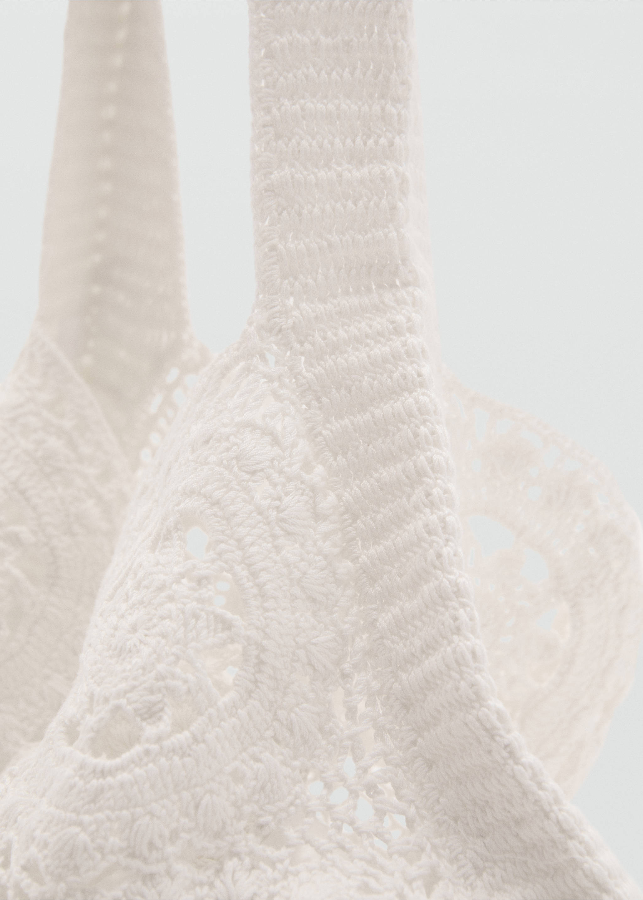 Crochet shopper bag - Details of the article 2, White. Ref: 17062543-00.