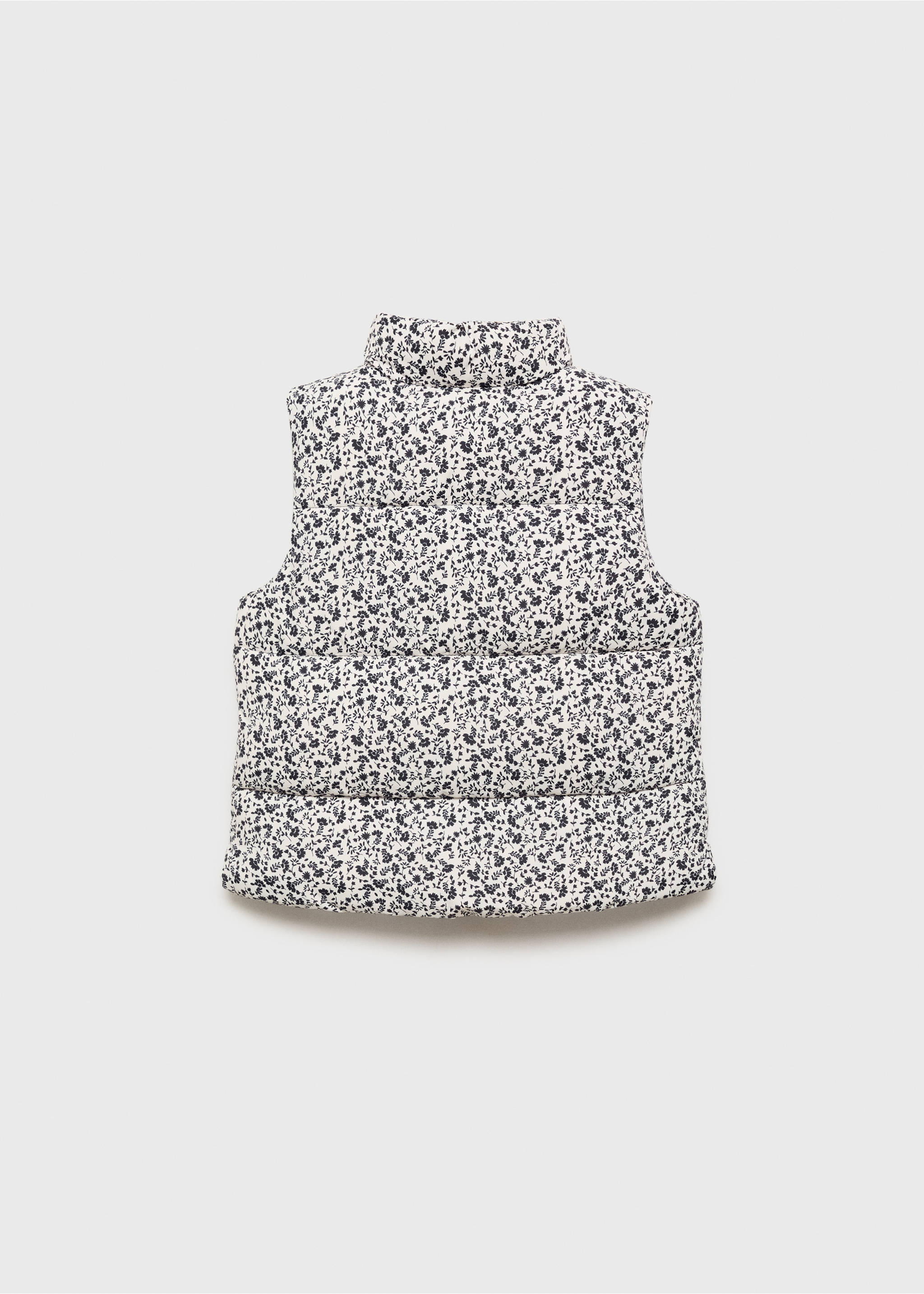 Gilet matelassé à fleurs - Verso de l’article, Bleu marine. Ref: 17062893-00.