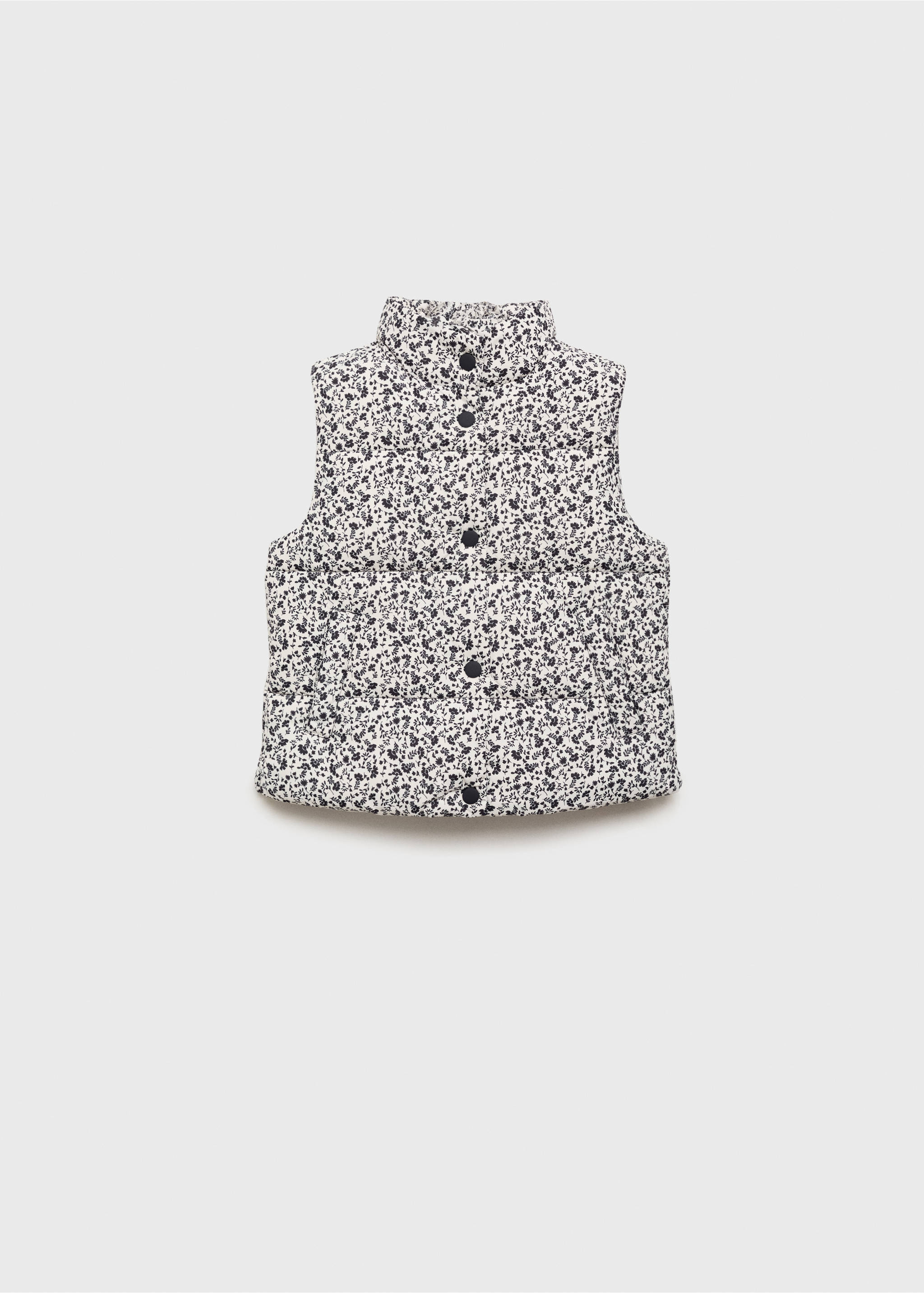 Gilet matelassé à fleurs - Article sans modèle, Bleu marine. Ref: 17062893-00.