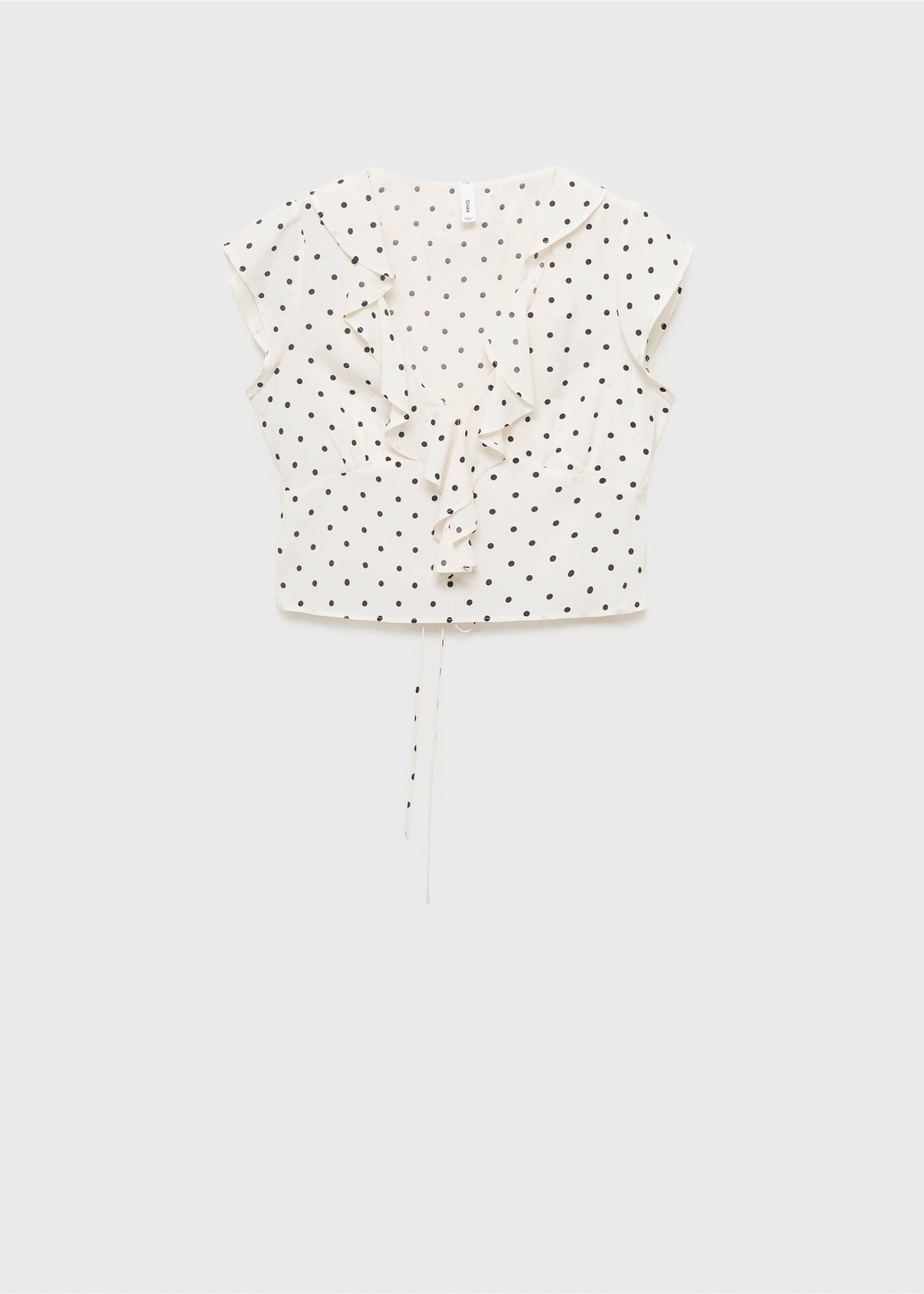Polka-dot blouse with ruffles - Article without model, Off White. Ref: 17062897-00.