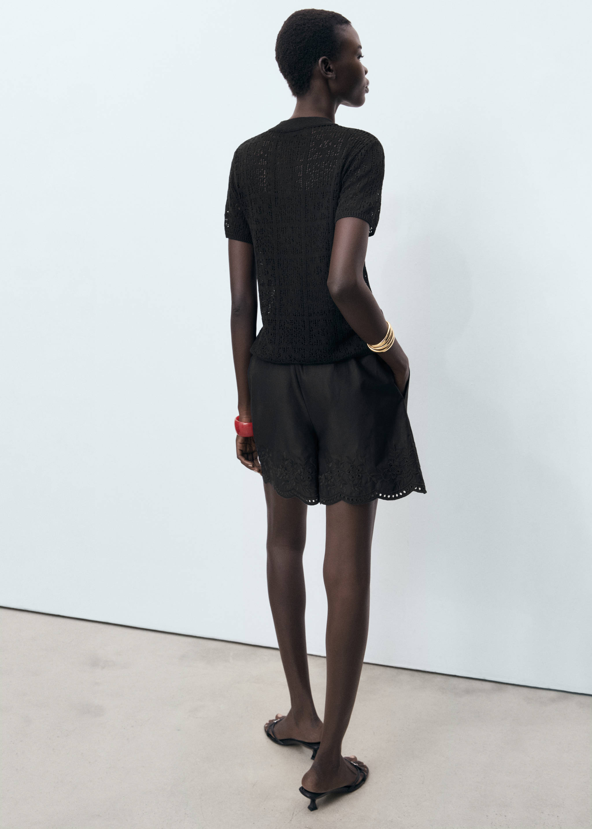 Ζακέτα κροσέ με κουμπιά τύπου μοντγκόμερι - Πίσω όψη προϊόντος