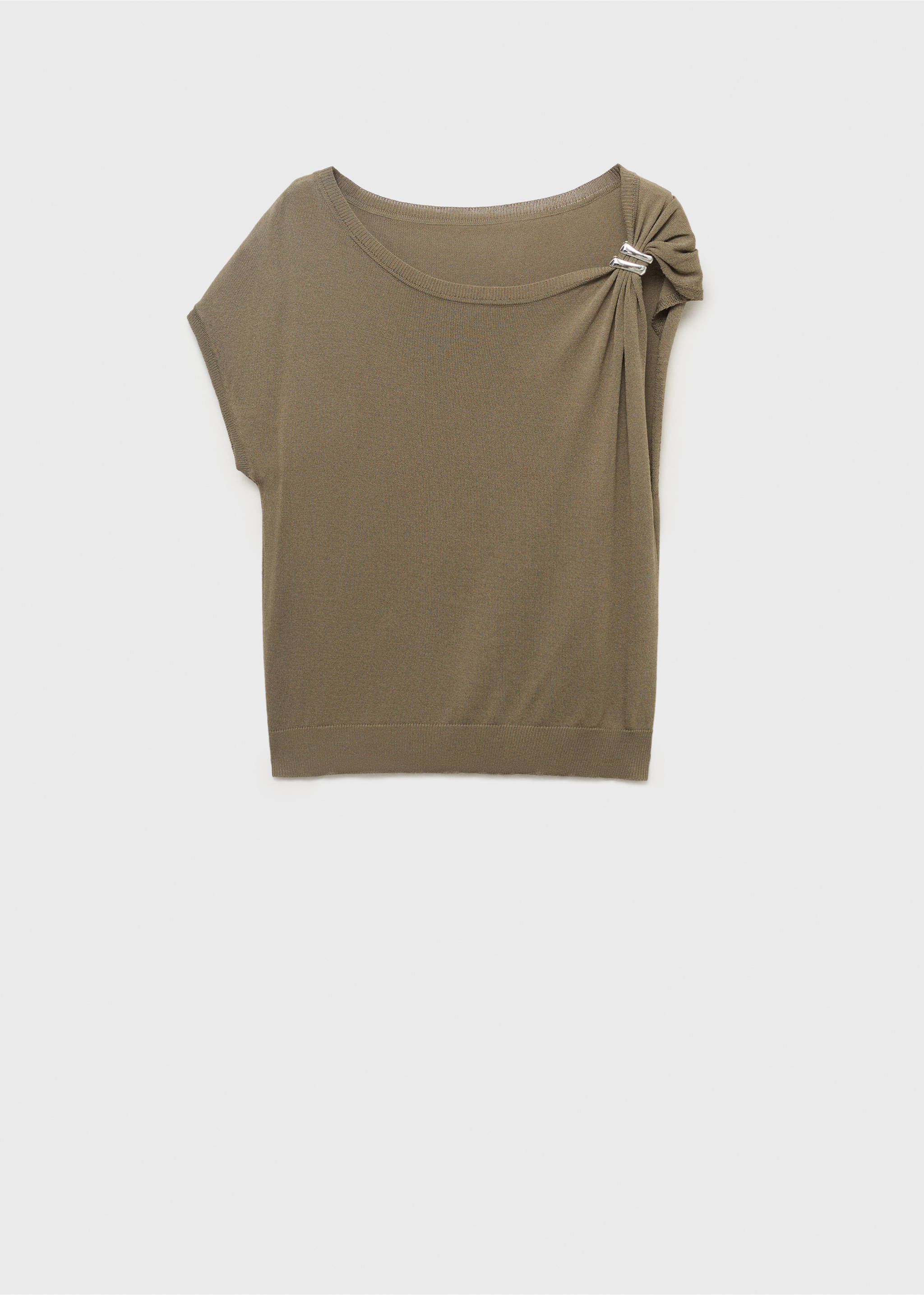 Pull en maille fine avec détails métalliques - Article sans modèle, Marron moyen. Ref: 17062899-00.
