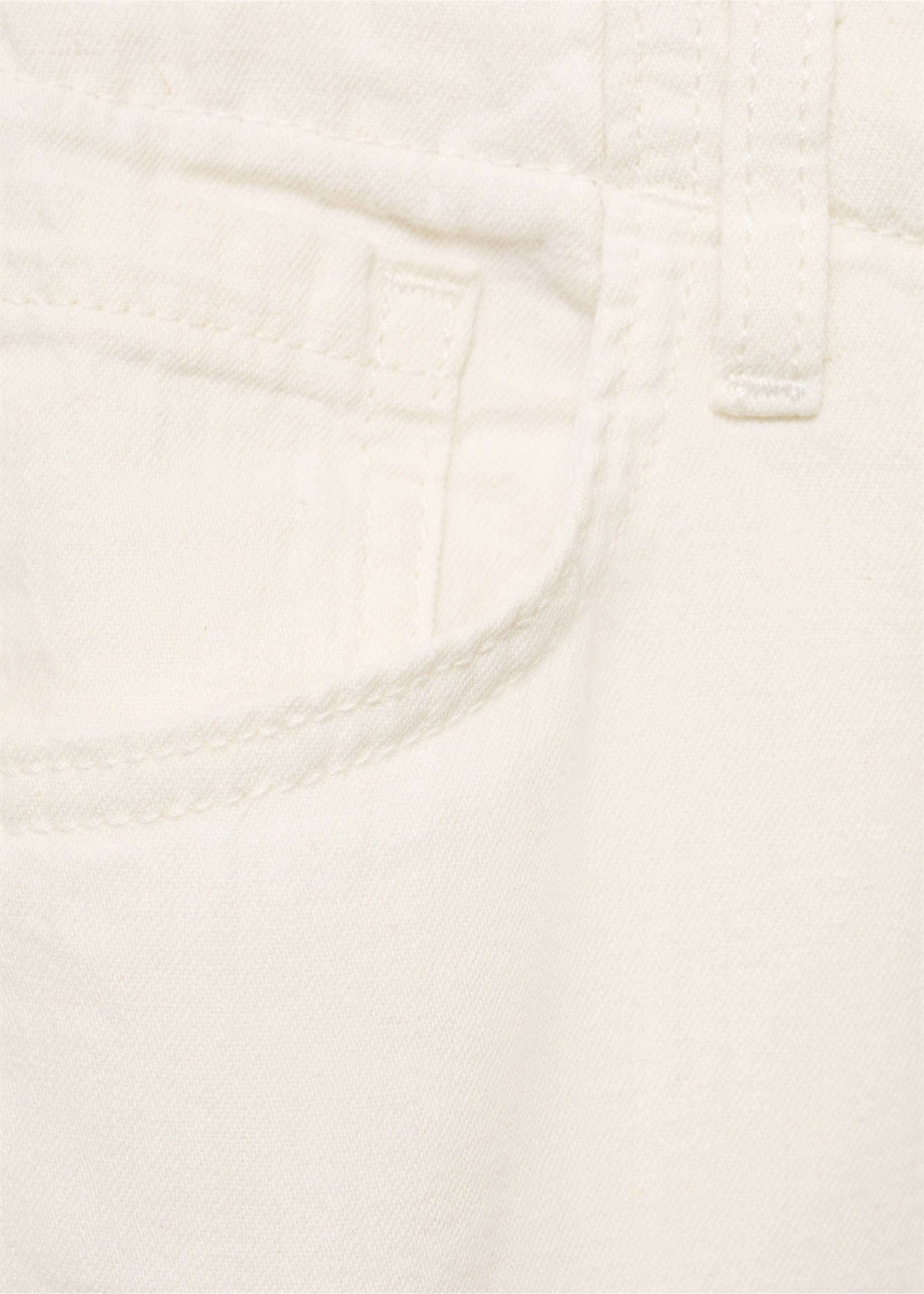 Wide leg denim trousers with belt - Details of the article 8, Ecru. Ref: 17062900-00.
