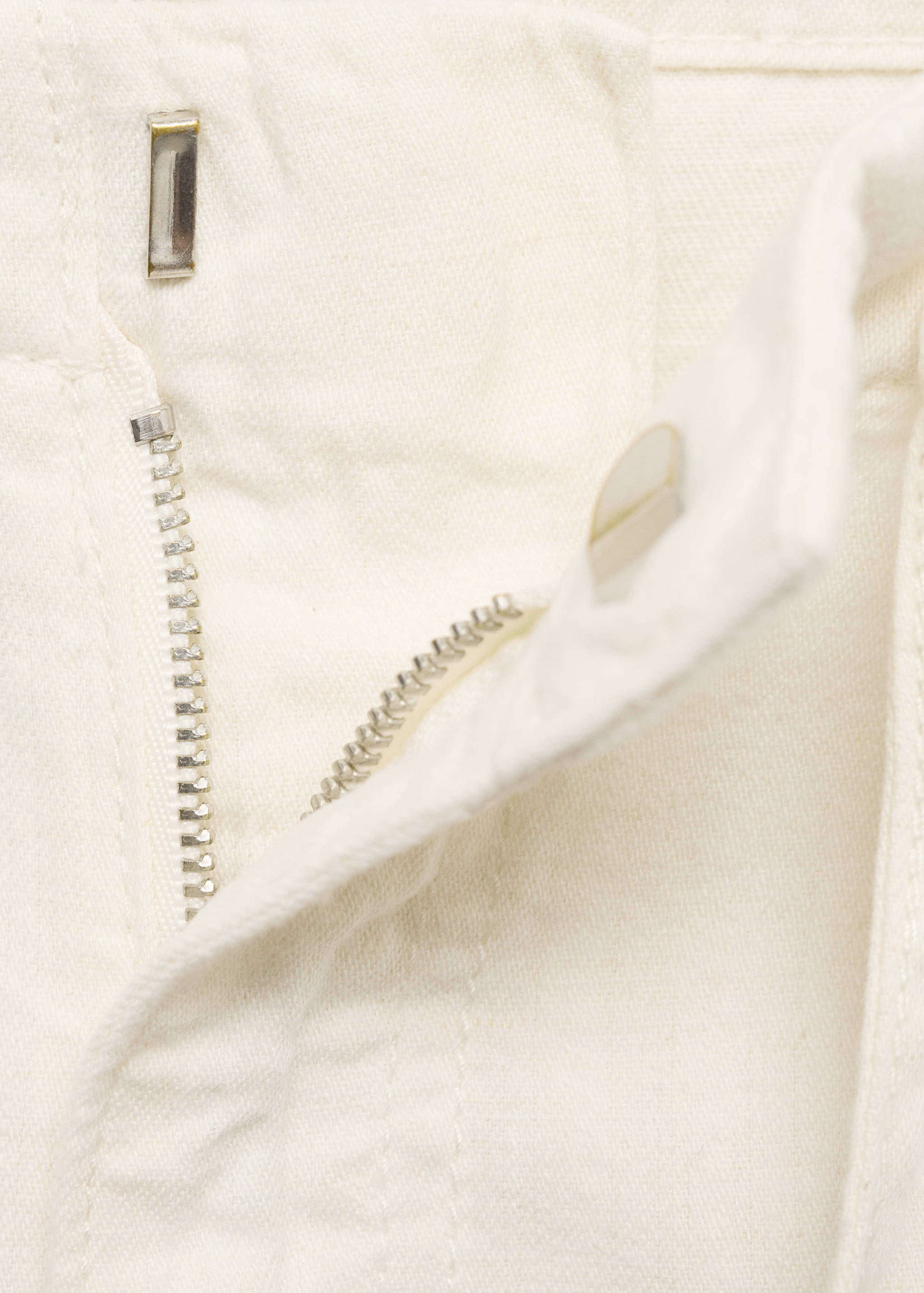 Wide leg denim trousers with belt - Details of the article 0