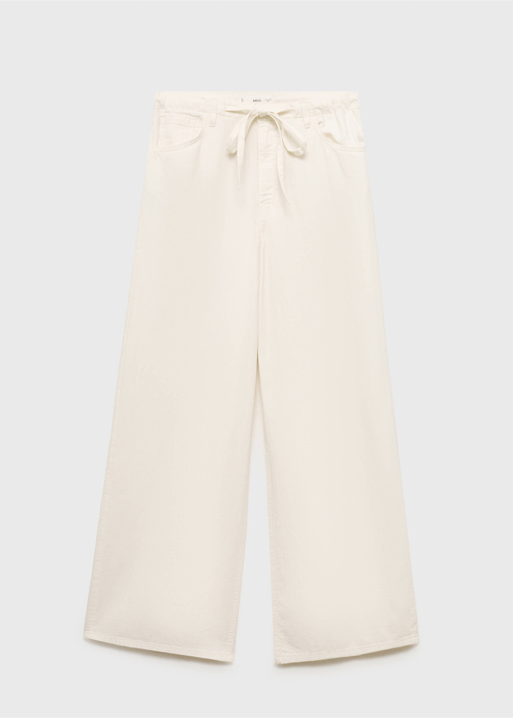 Wide leg denim trousers with belt - Article without model, Ecru. Ref: 17062900-00.